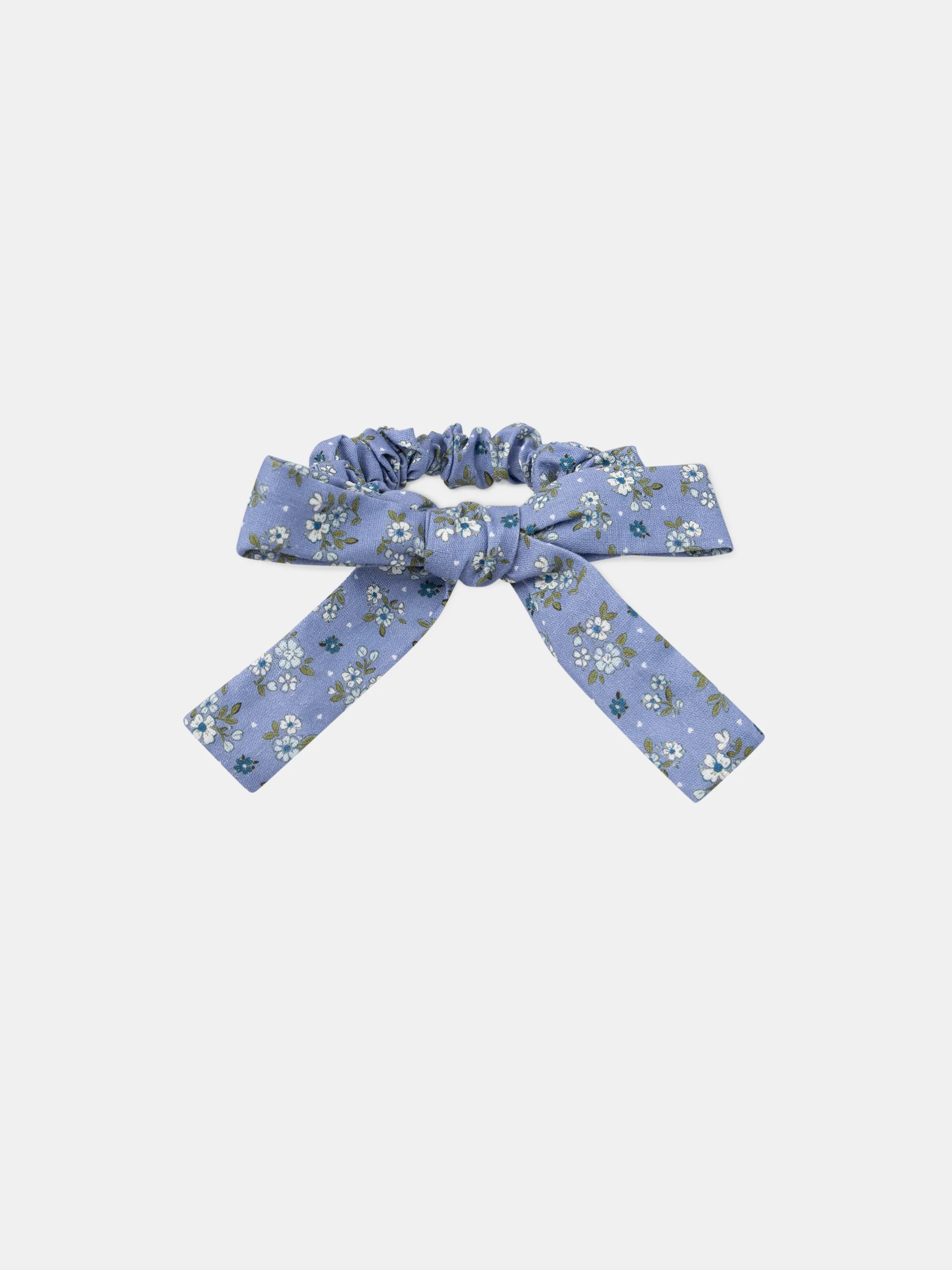 2 élastiques bleu et blanc imprimé fleuri Fille - Image 3