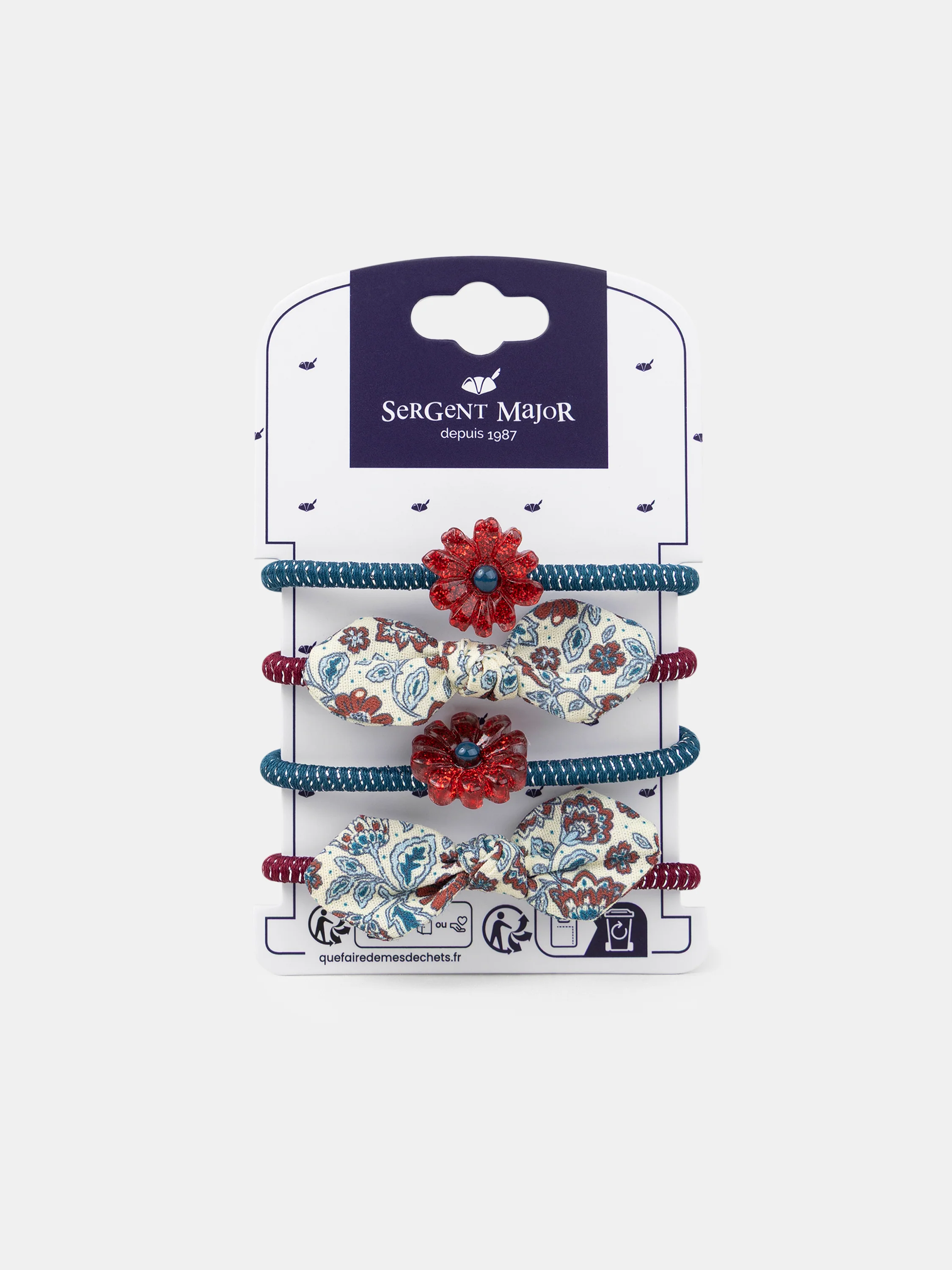 Lot de 2 paires d'élastiques fleurs ou nœud Fille - Image 4