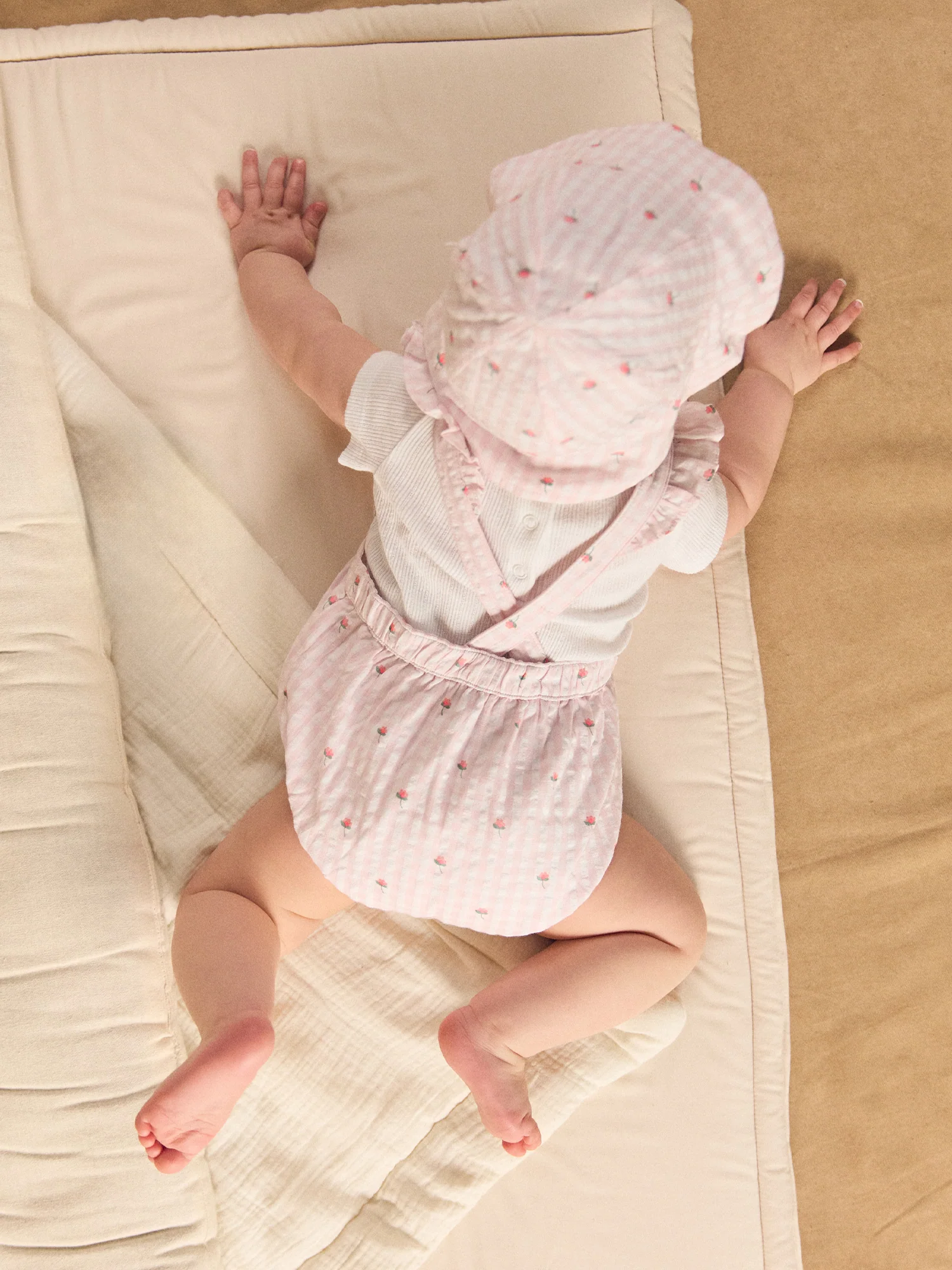 Ensemble barbotteuse vichy rose + body Naissance Fille - Image 5