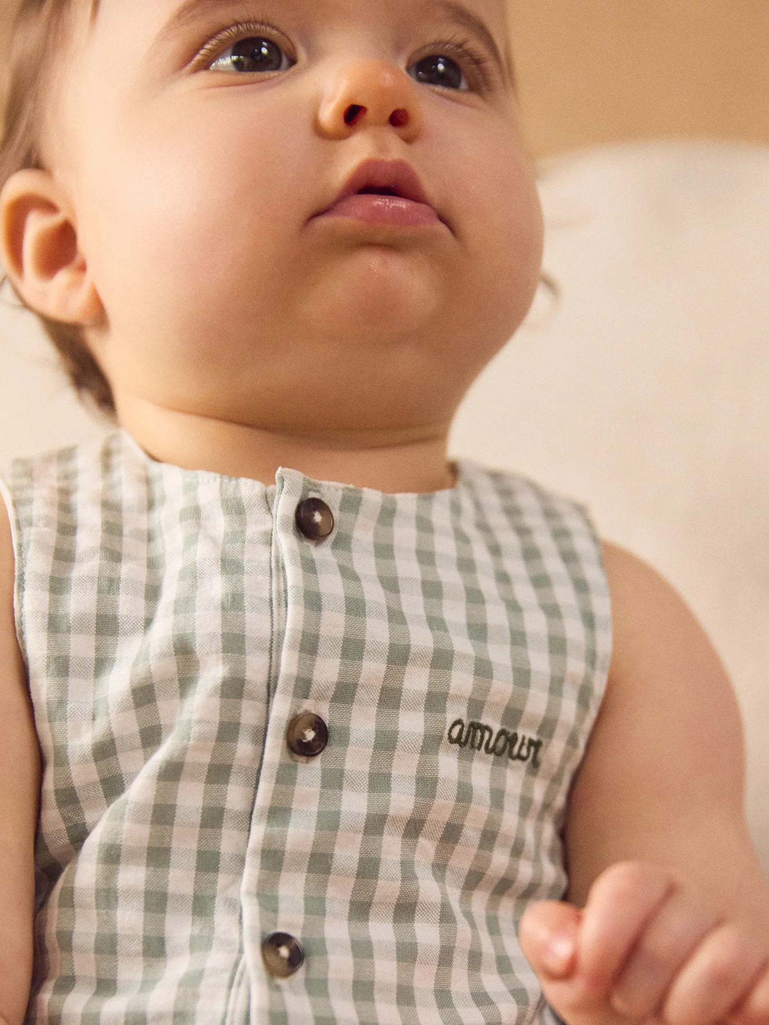 Ensemble barbotteuse vichy vert + chaussettes Naissance Mixte - Image 3
