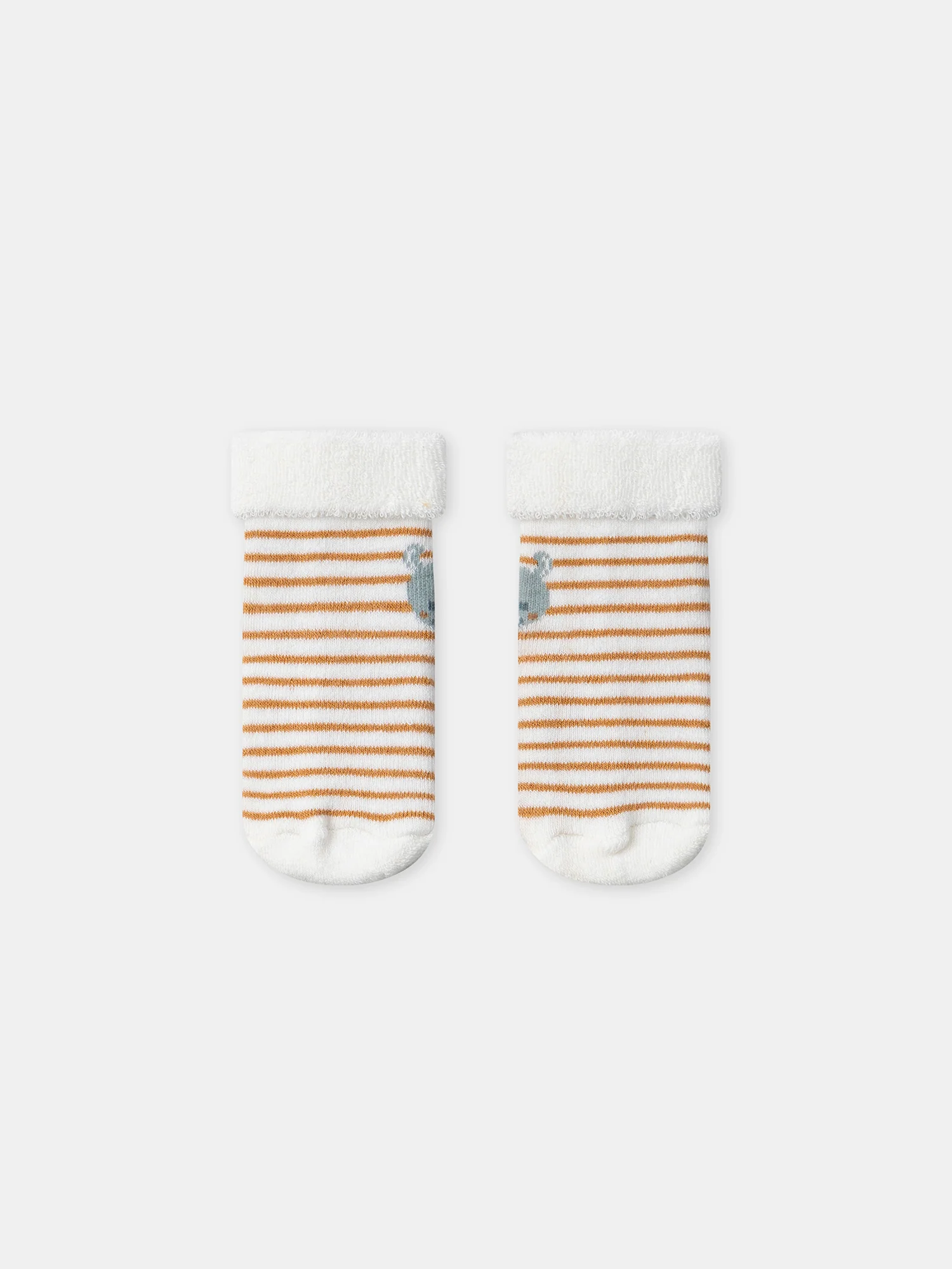 Ensemble salopette bleu grisée + body rayé + chaussettes Naissance Garçon - Image 11