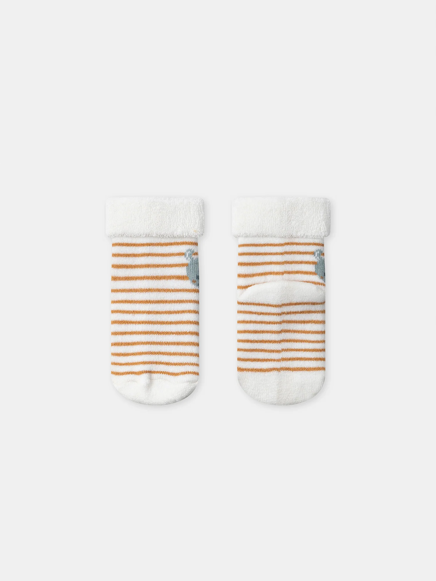 Ensemble salopette bleu grisée + body rayé + chaussettes Naissance Garçon - Image 12