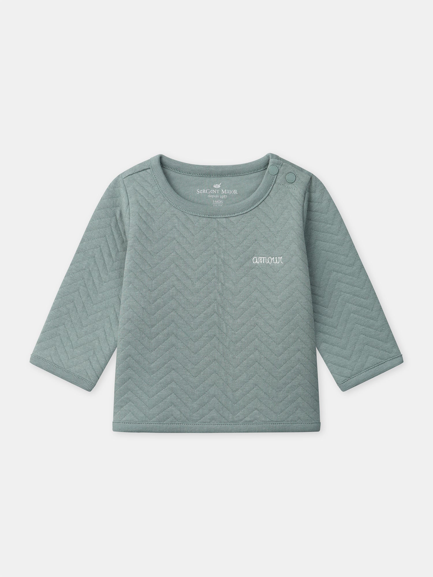 Ensemble haut bleu grisé + pantalon + chaussettes Naissance Garçon - Image 5