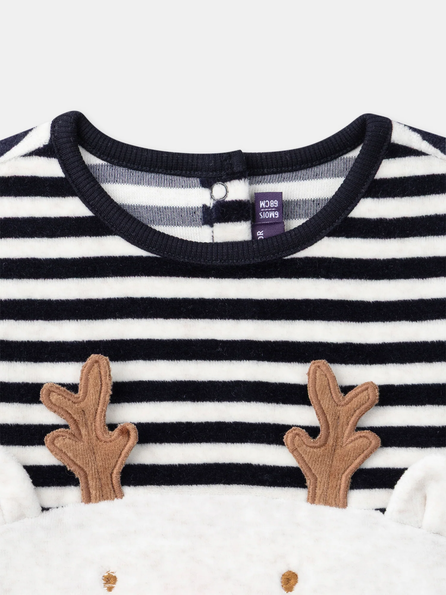 Ensemble bleu marine rêne + bonnet rouge en velours Bébé Garçon - Image 6