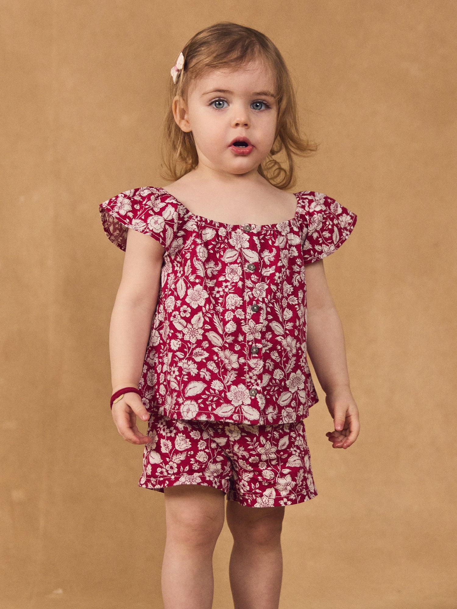 Ensemble blouse + short imprimé fleuri Bébé Fille - Image 2