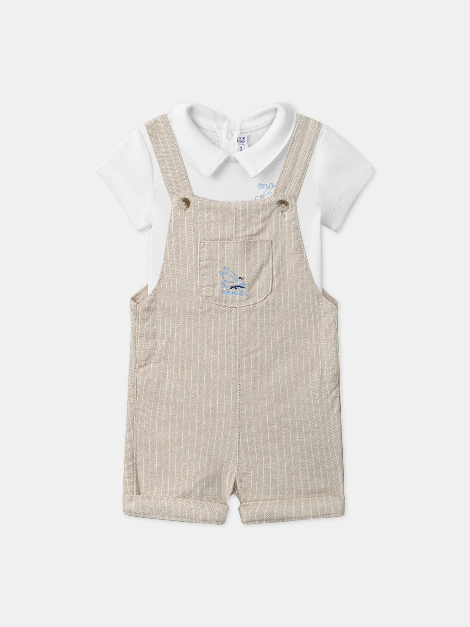 Ensemble body tshirt et salopette courte