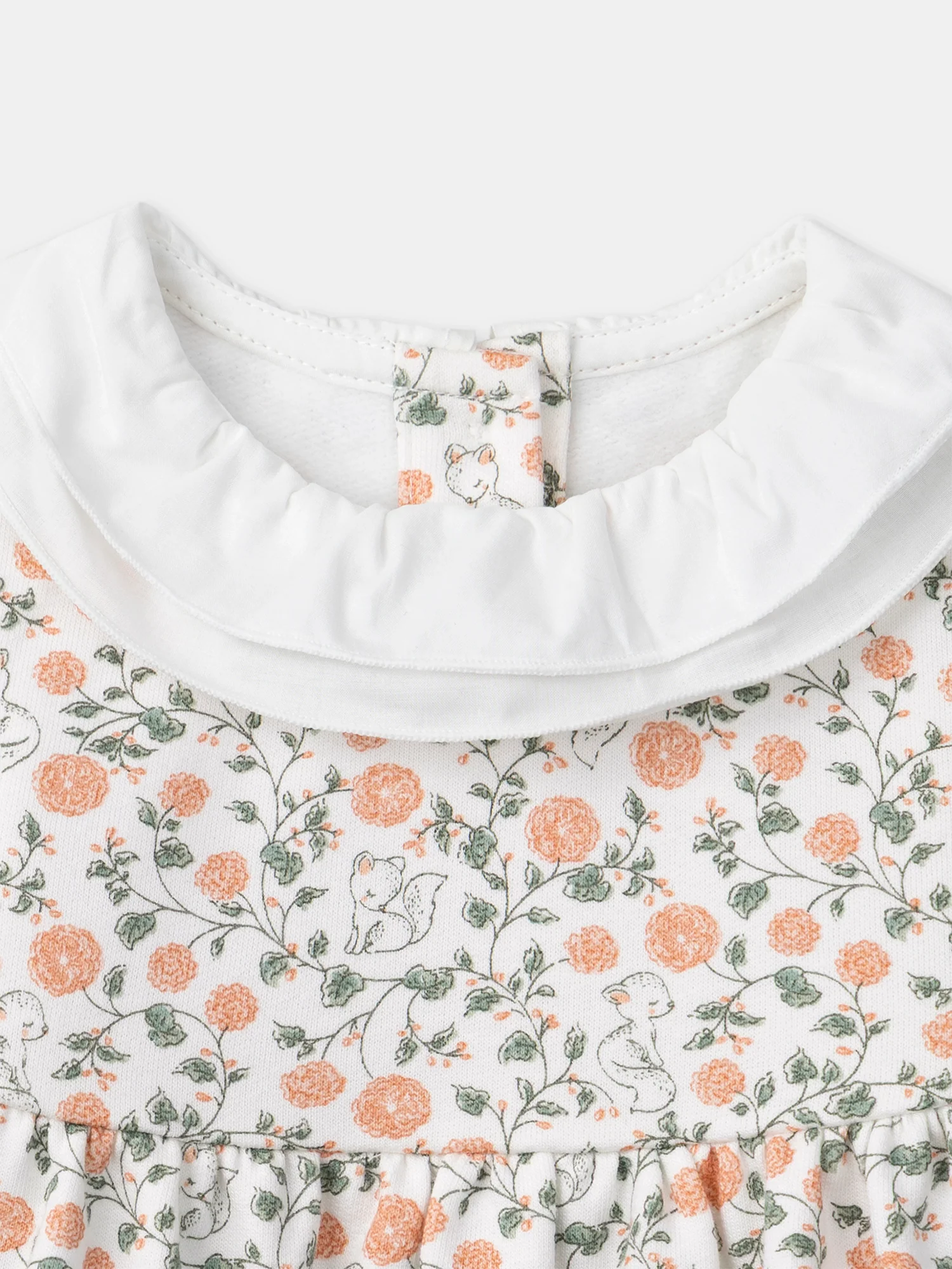 Ensemble robe imprimé fleuri + gilet + collant Naissance Fille - Image 10
