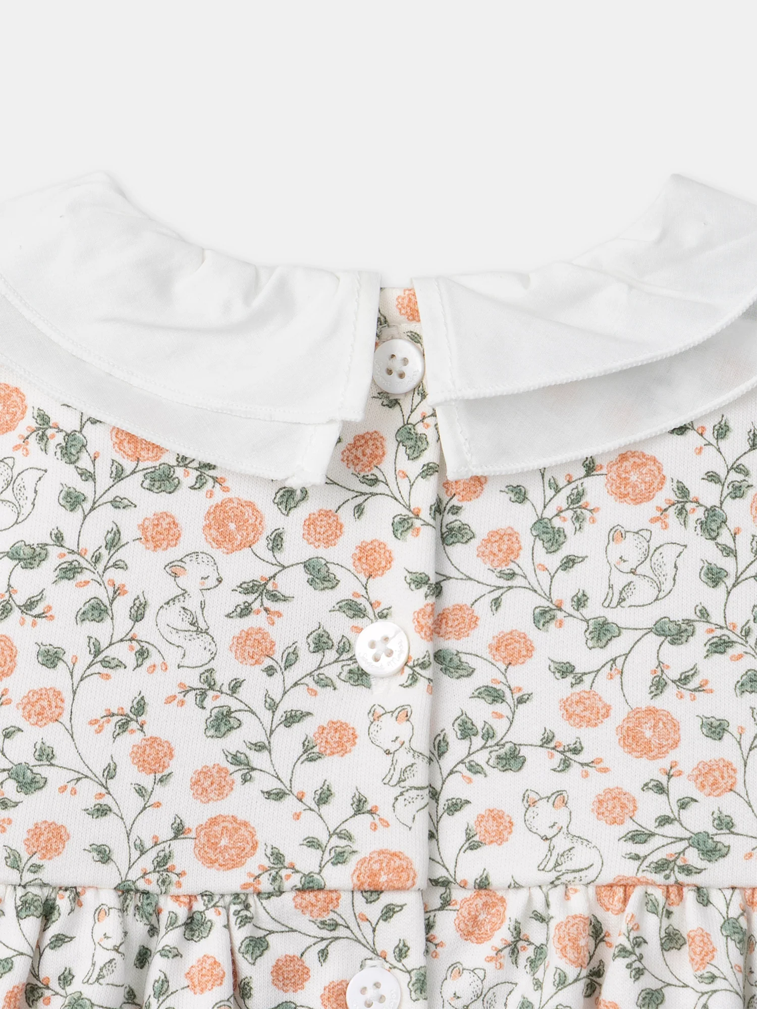 Ensemble robe imprimé fleuri + gilet + collant Naissance Fille - Image 11