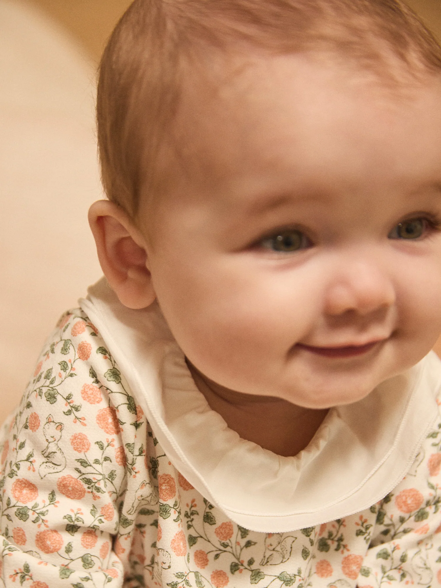 Ensemble robe imprimé fleuri + gilet + collant Naissance Fille - Image 5