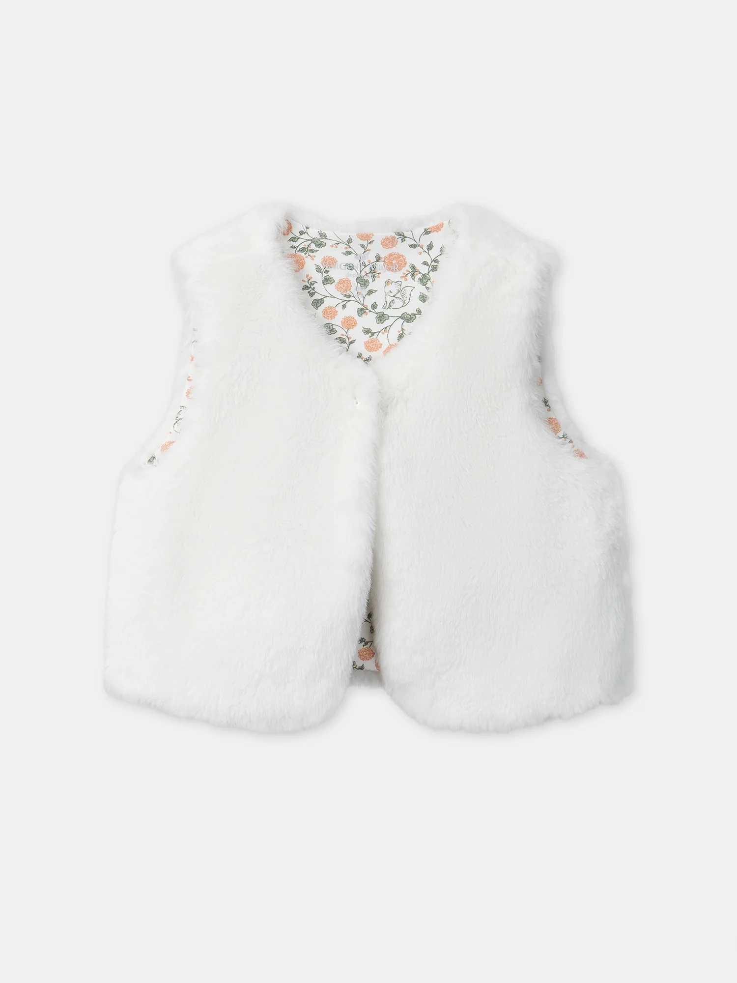 Ensemble robe imprimé fleuri + gilet + collant Naissance Fille - Image 6