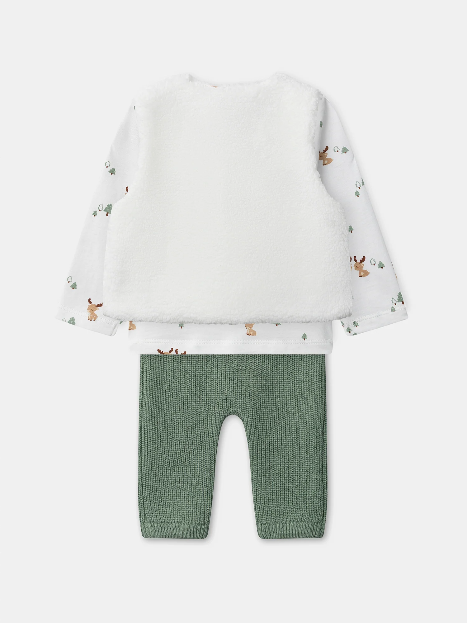 Ensemble t-shirt imprimé cerf + gilet + pantalon Naissance Garçon - Image 14