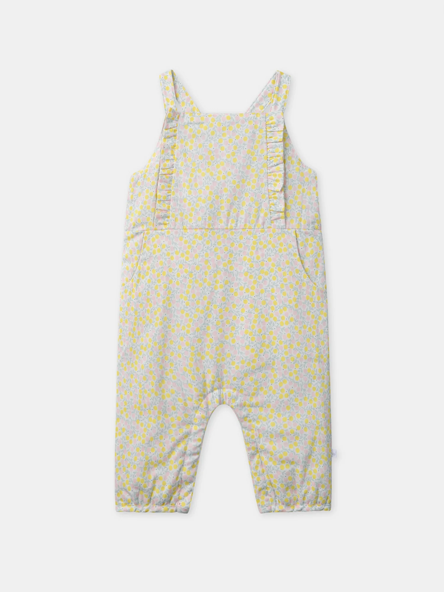 Ensemble combinaison fleuri + body écru + chaussettes à ruban Naissance Fille - Image 6