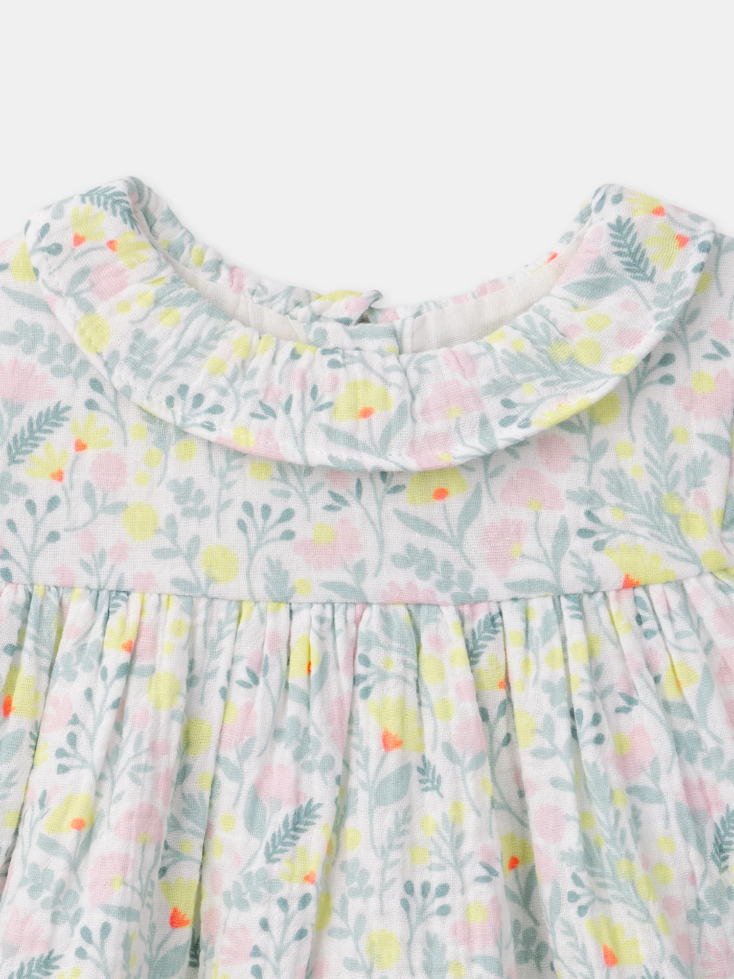 Ensemble robe imprimé fleuri + legging rose + bandeau Naissance Fille - Image 5