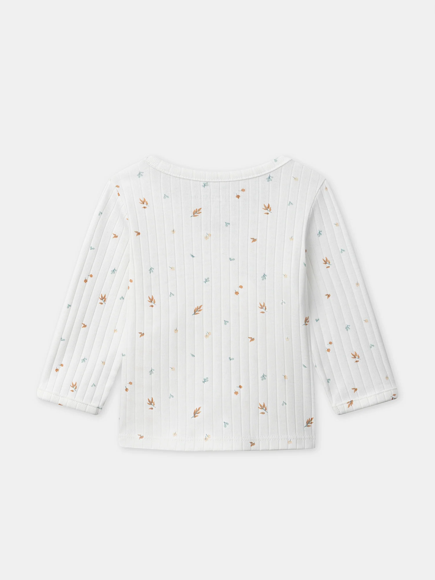 Ensemble haut + pantalon + bonnet écru imprimé feuillages Naissance Mixte - Image 11