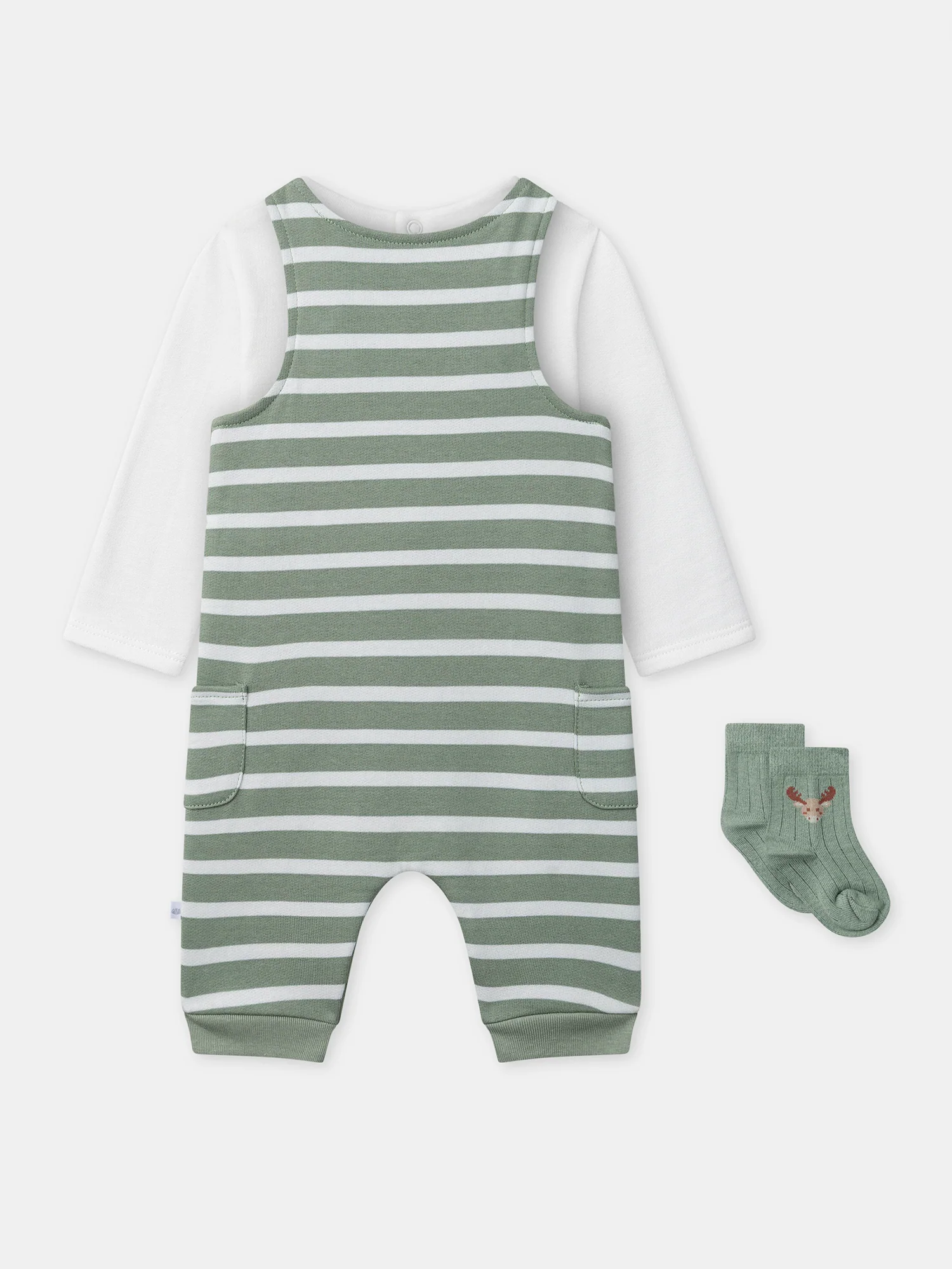 Ensemble combinaison à rayures vertes + body + chaussettes Naissance Garçon - Image 14