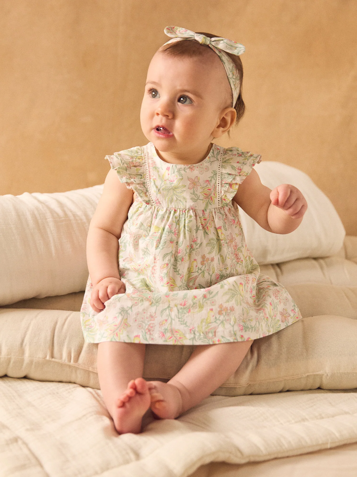 Ensemble robe + bloomer + bandeau Naissance Fille - Image 2