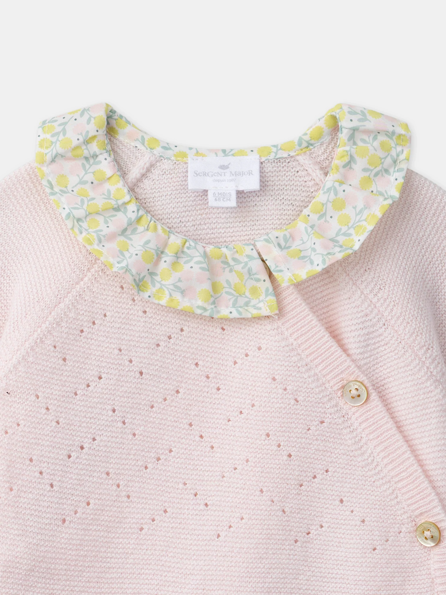Ensemble pull rose + legging fleuri + bandeau fleuri Naissance Fille - Image 9