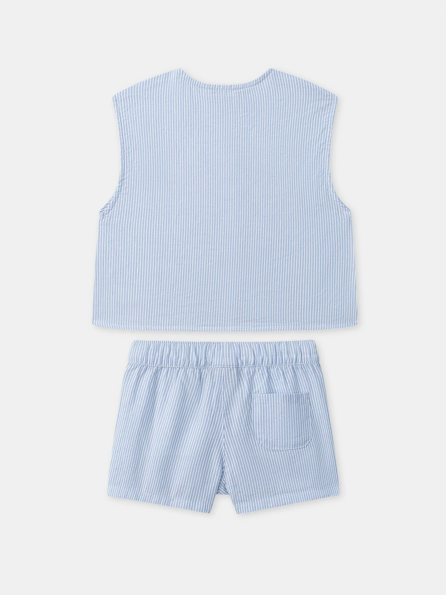 Ensemble top et short à rayures bleu ciel Bébé Garçon - Image 13