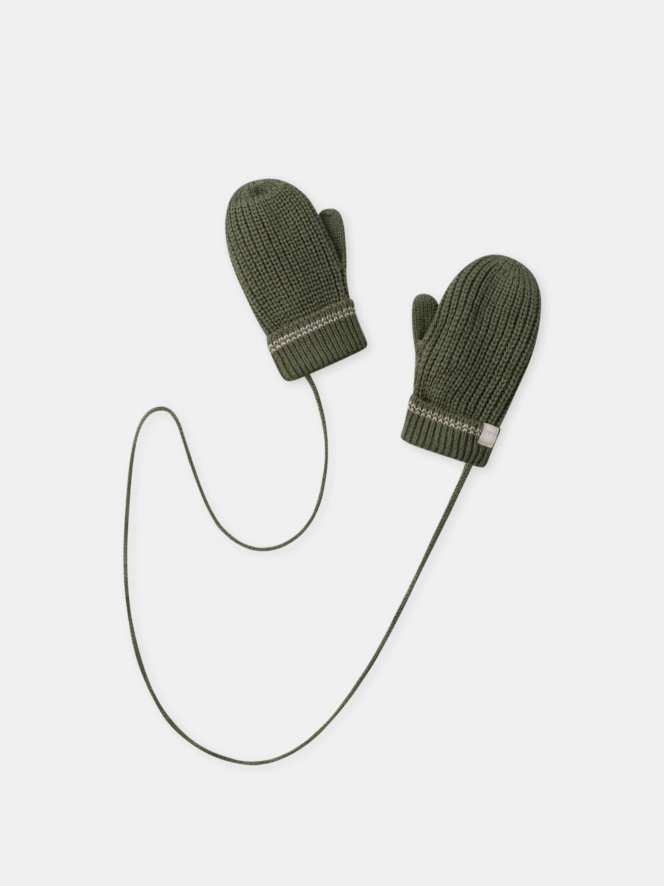 Gants vert kaki en maille Bébé Garçon