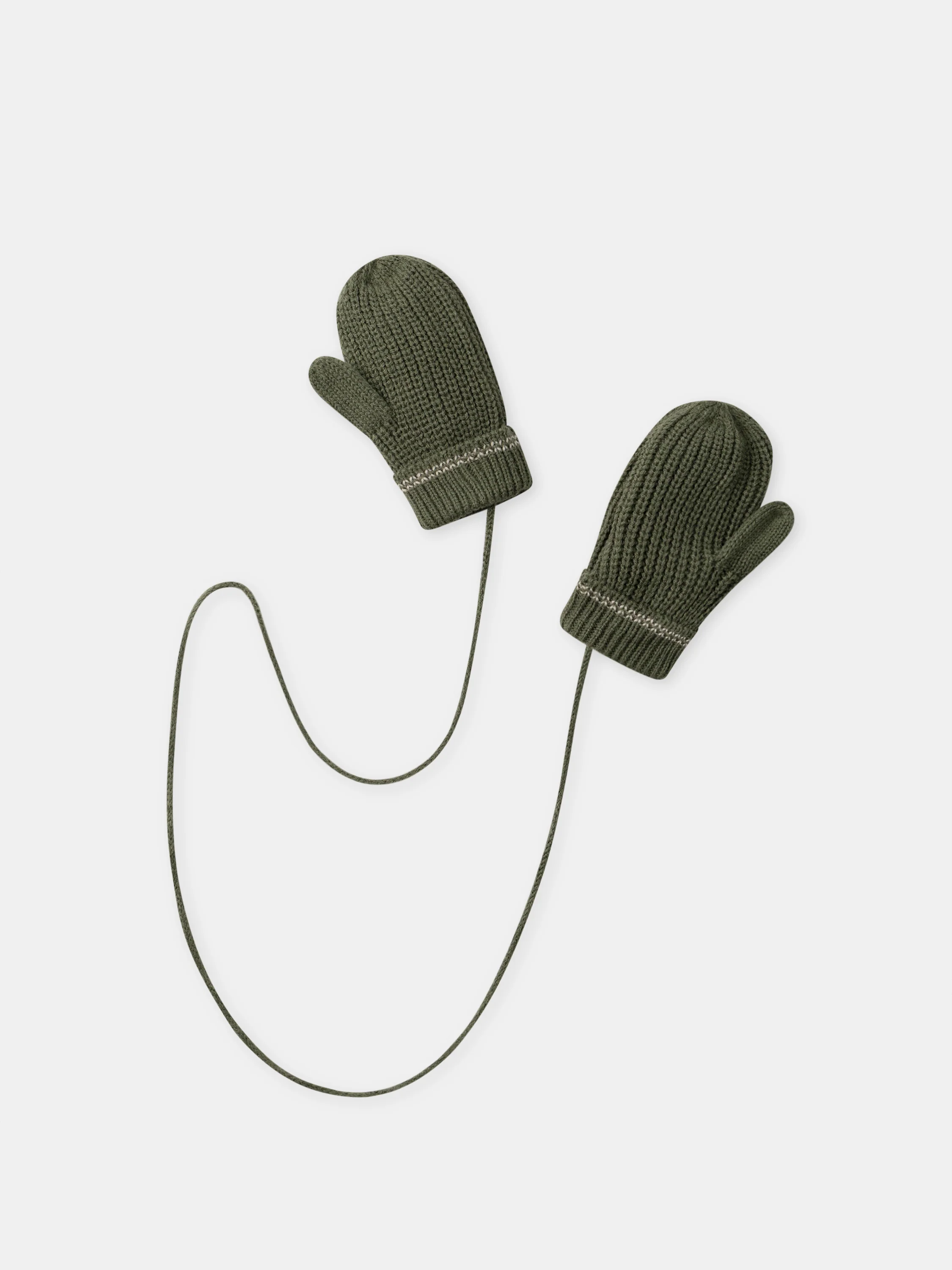 Gants vert kaki en maille Bébé Garçon - Image 2