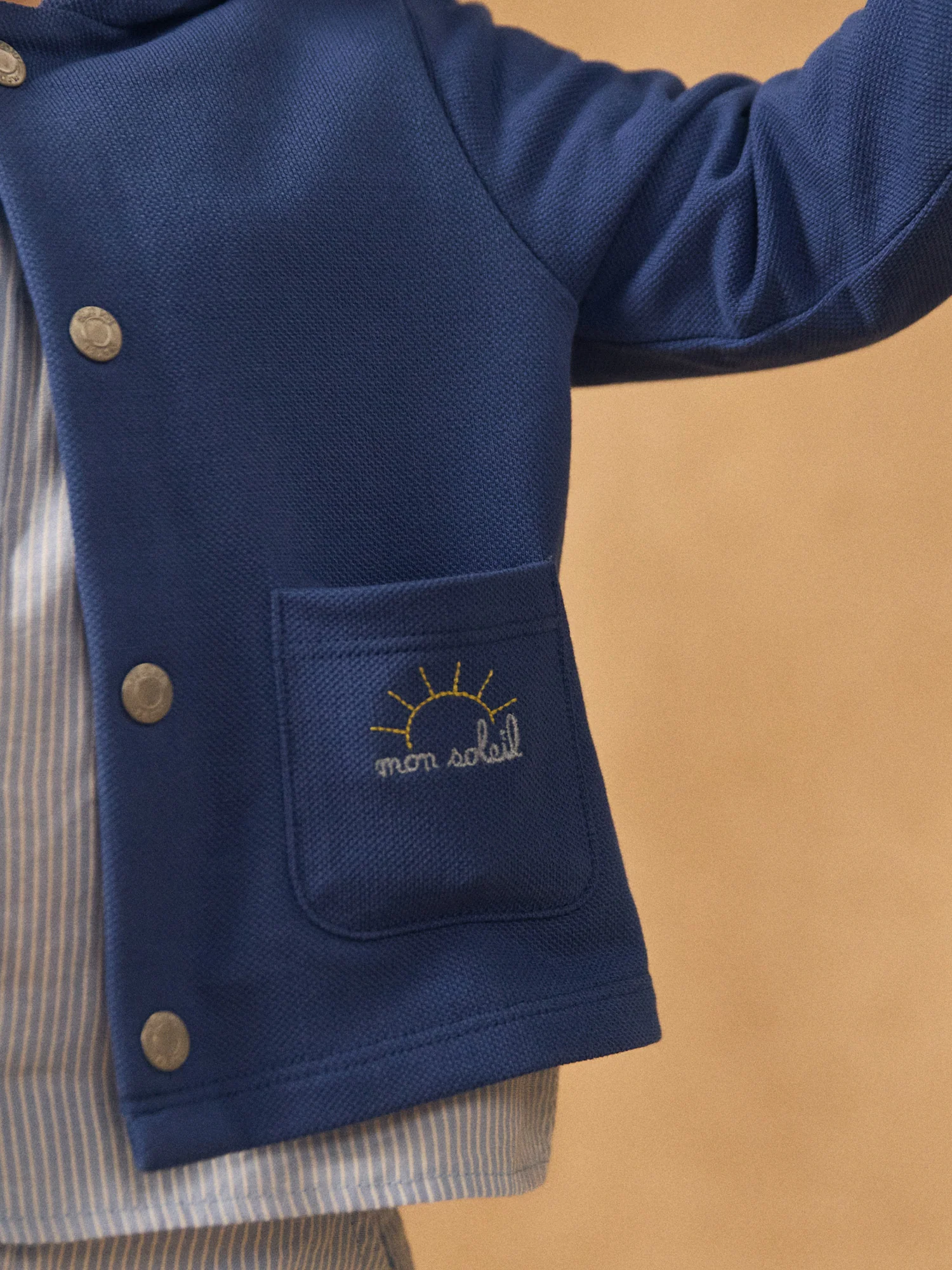 Gilet à capuche bleu foncé Bébé Garçon - Image 3