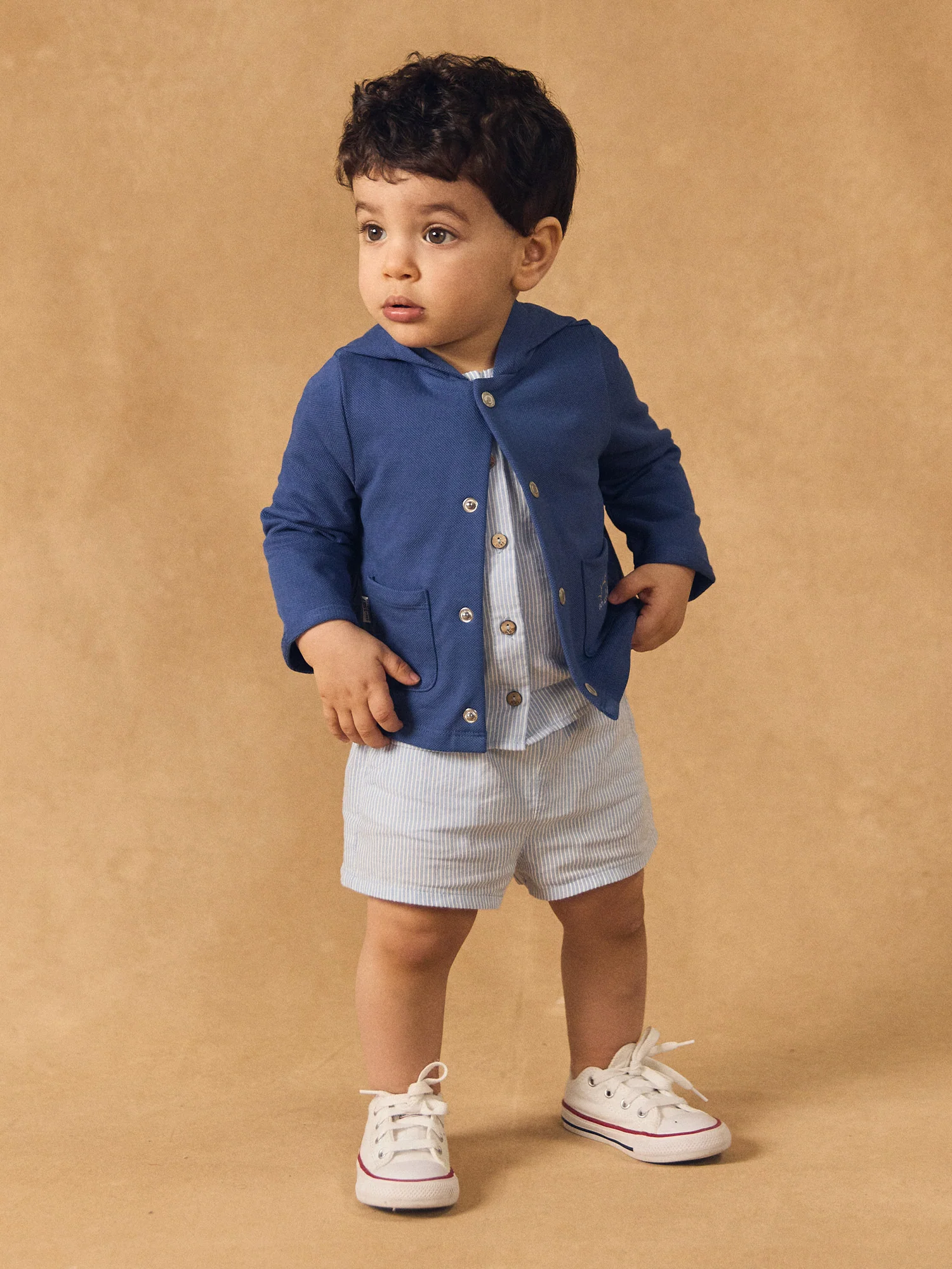 Gilet à capuche bleu foncé Bébé Garçon - Image 5