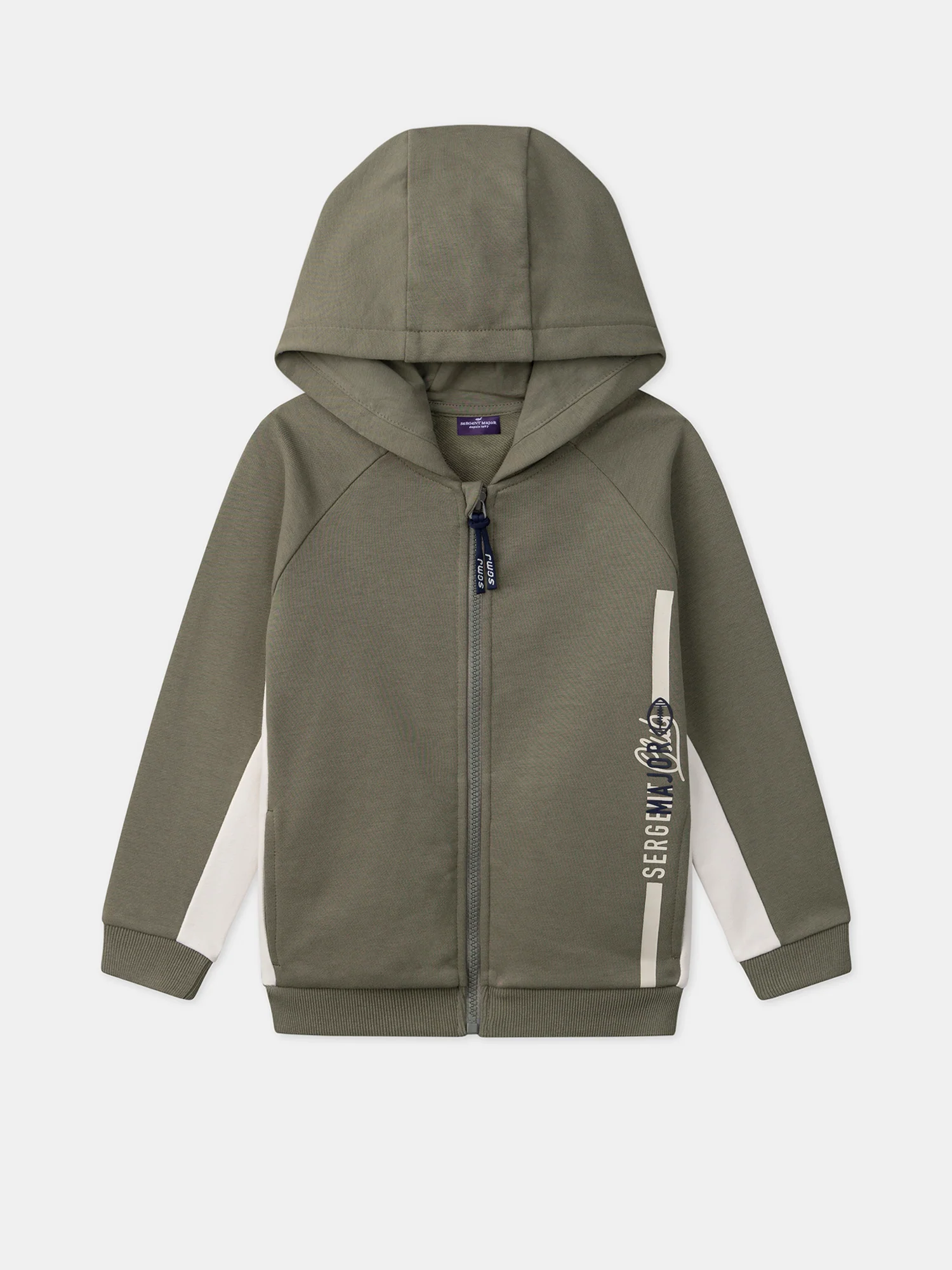 Gilet à capuche Kaki et Blanc