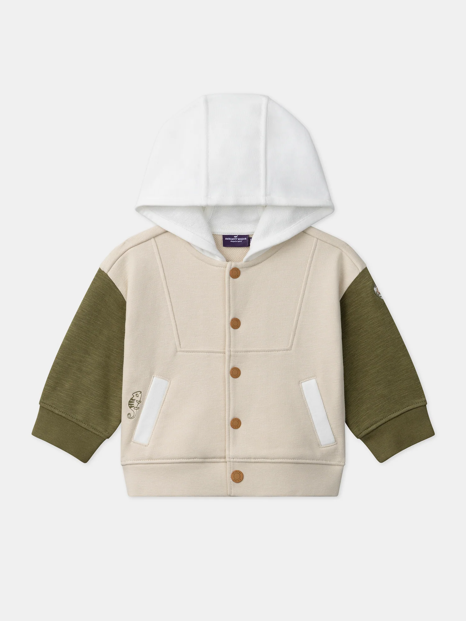 Gilet à capuche tricolore