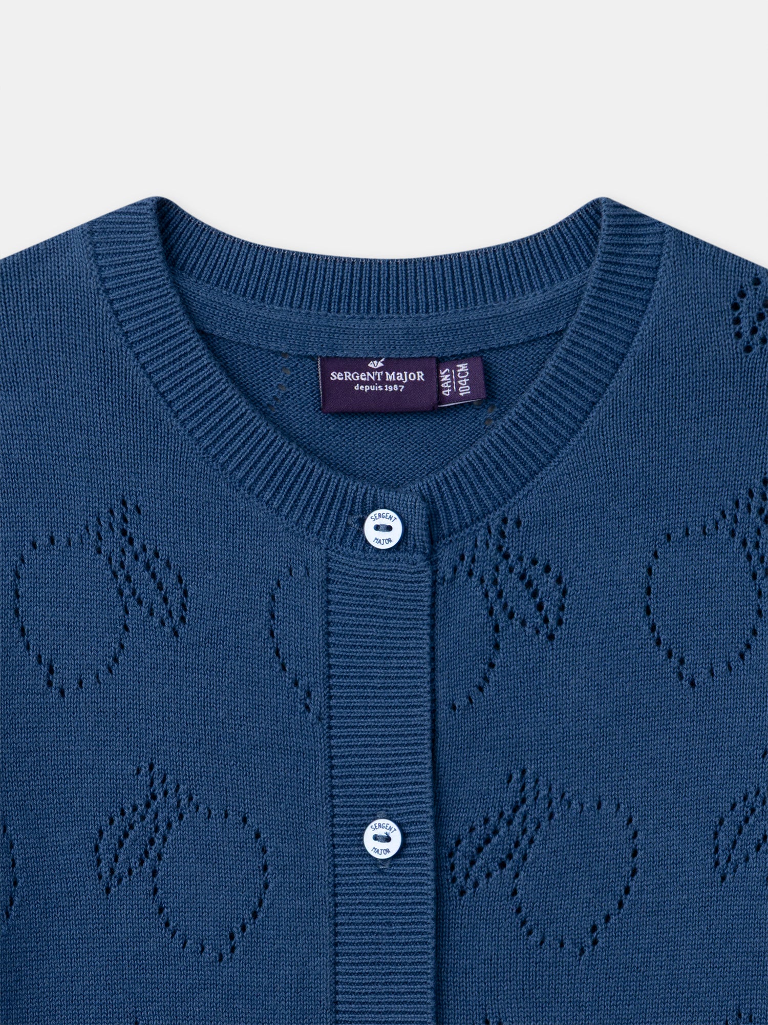 Gilet bleu ajourée citrons Fille - Image 2