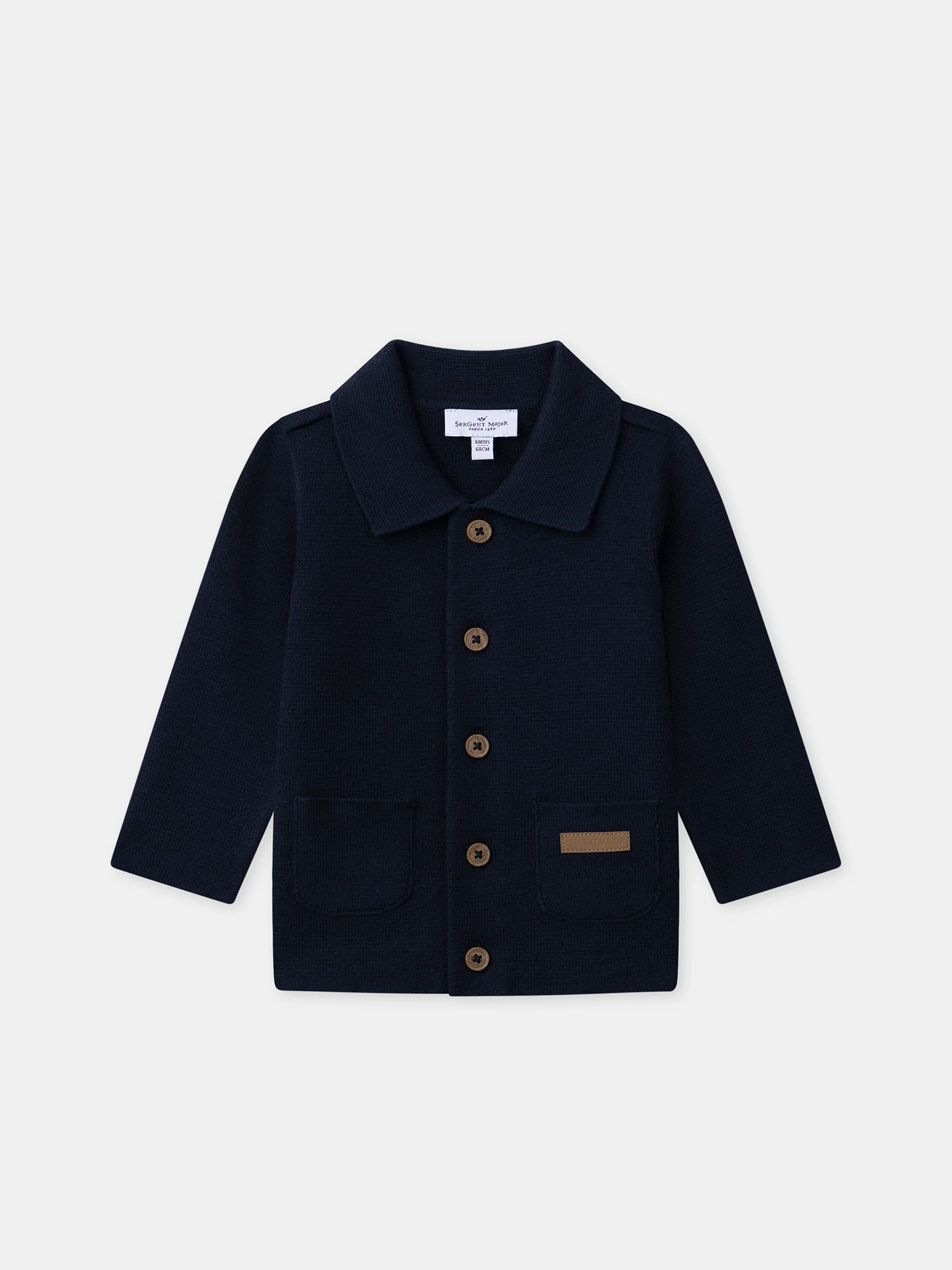 Gilet bleu marine à col Bébé Mixte