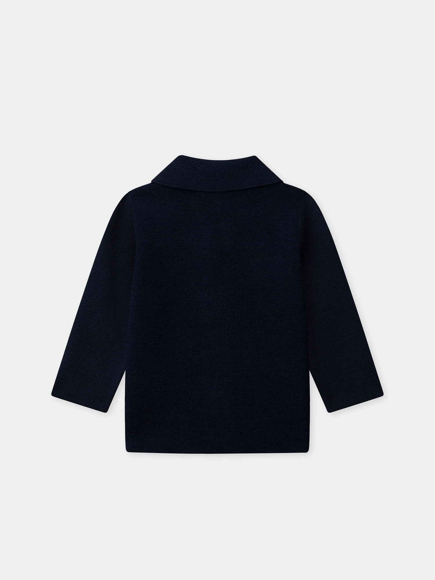 Gilet bleu marine à col Bébé Mixte - Image 4