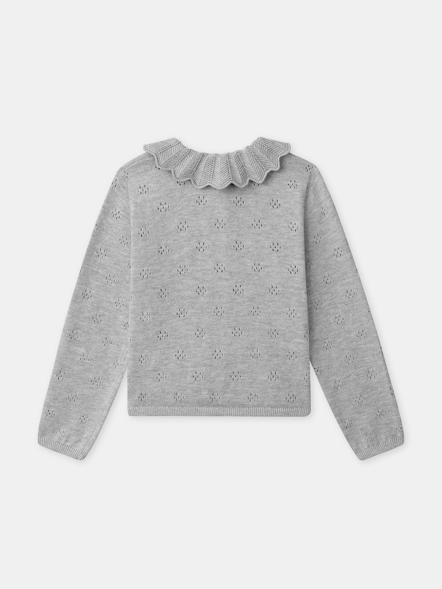 Gilet gris à col Fille - Image 6
