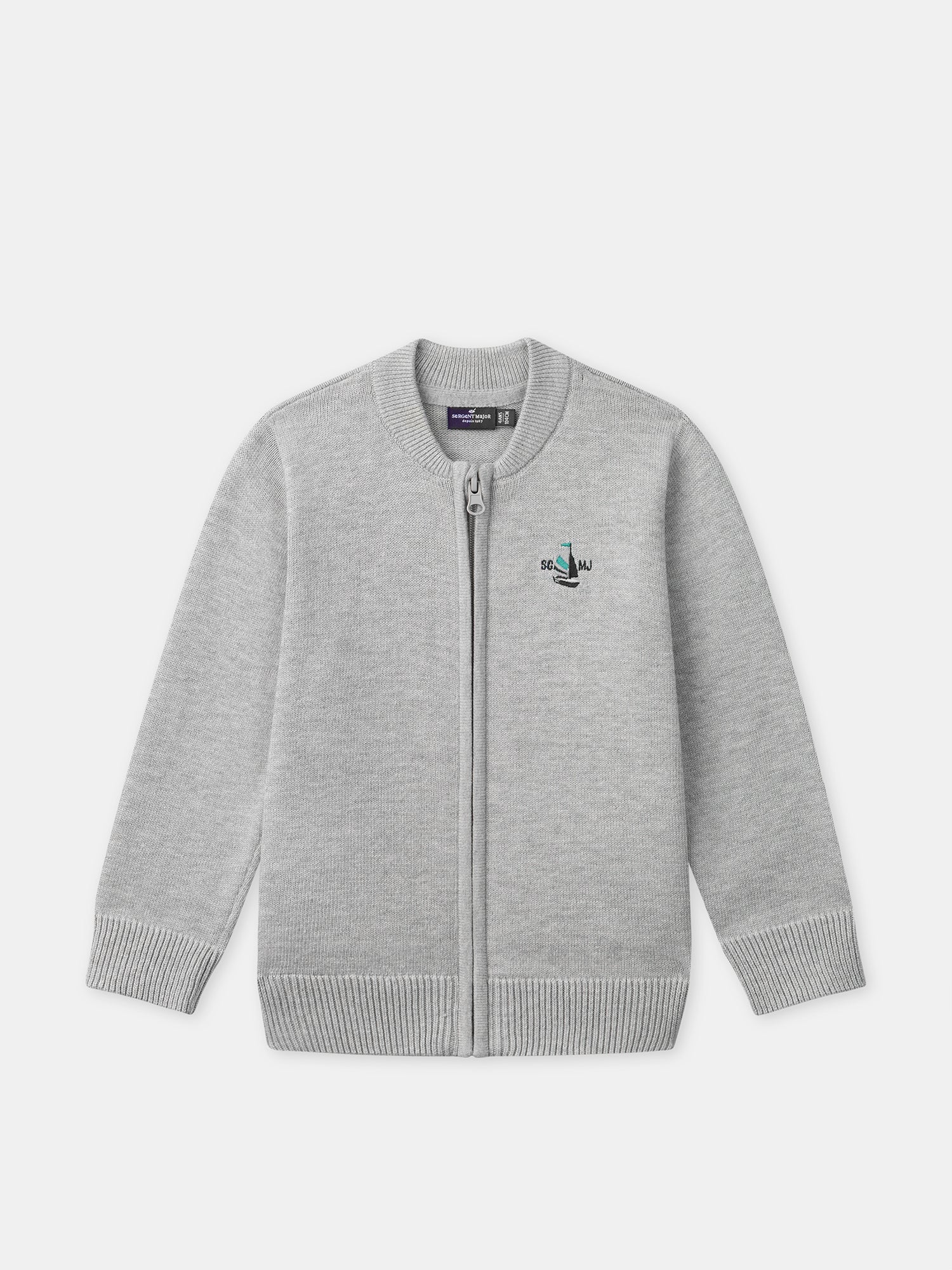 Gilet gris en maille Garçon