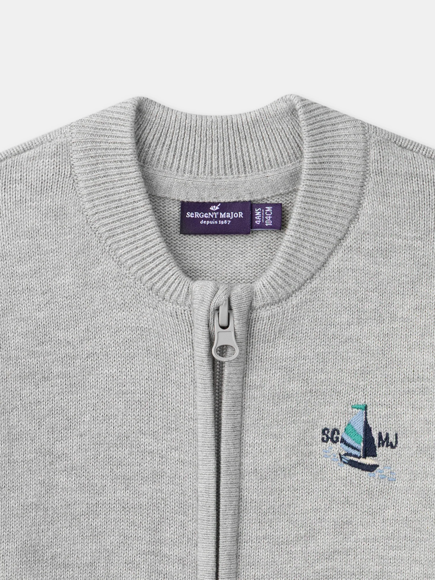Gilet gris en maille Garçon - Image 5