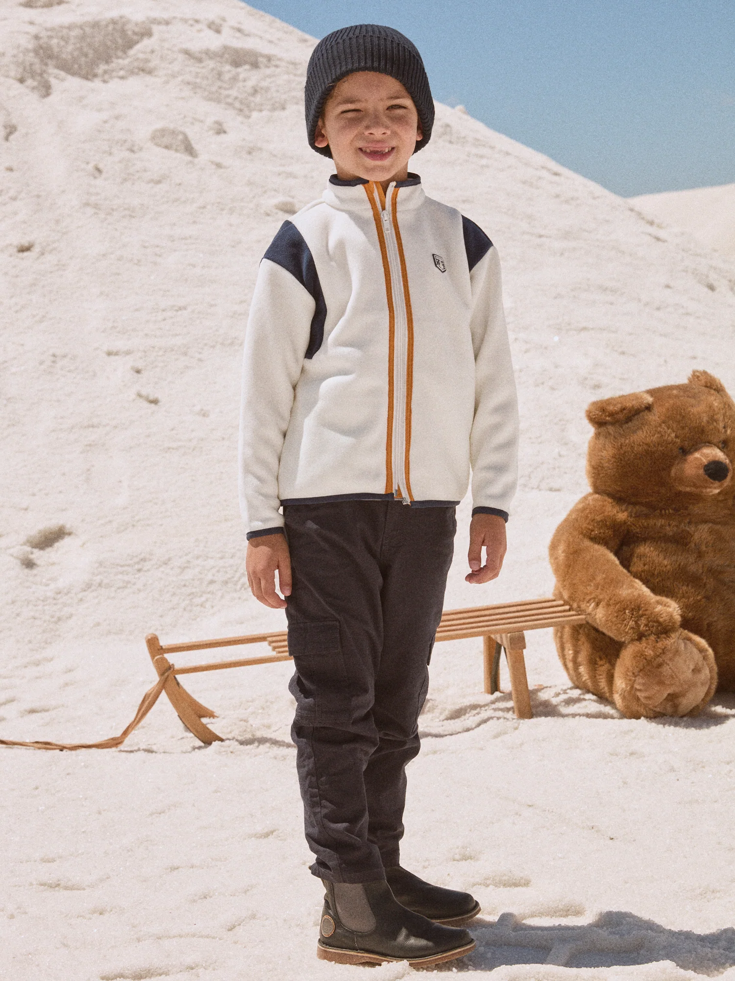 Gilet zippé blanc Garçon - Image 4