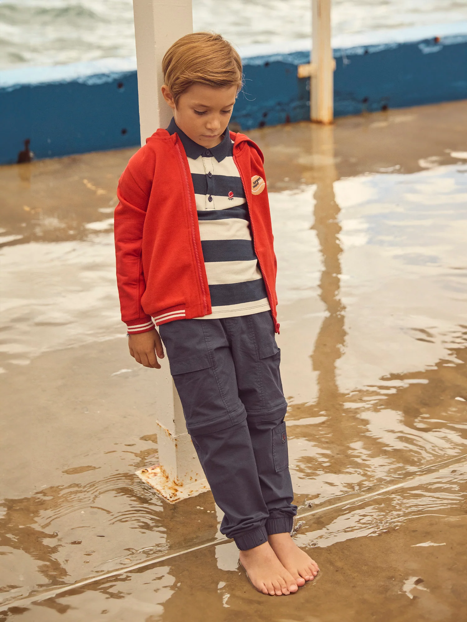 Gilet à capuche rouge Garçon - Image 4
