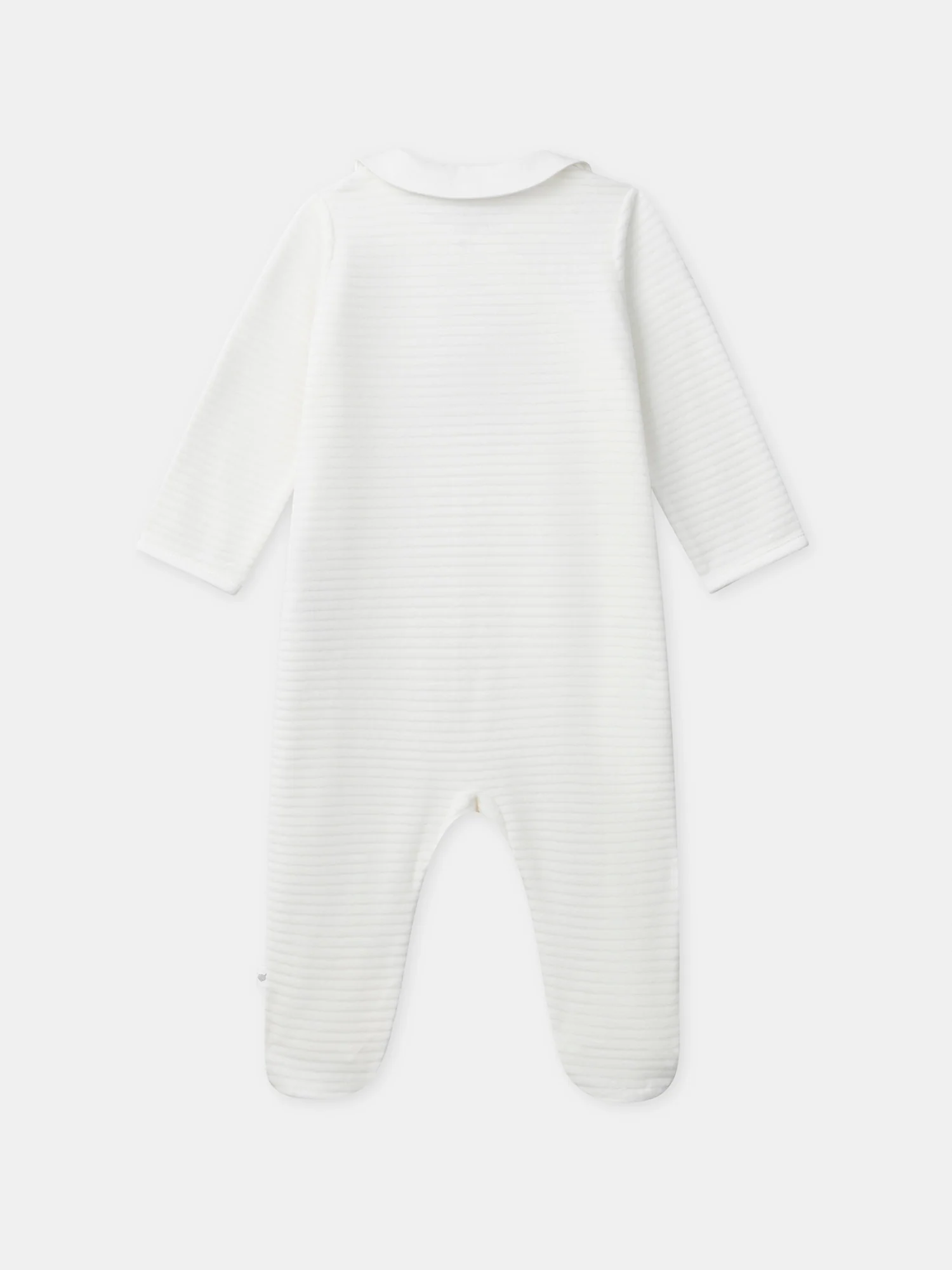 Grenouillère blanche en velours à col Naissance Mixte - Image 5