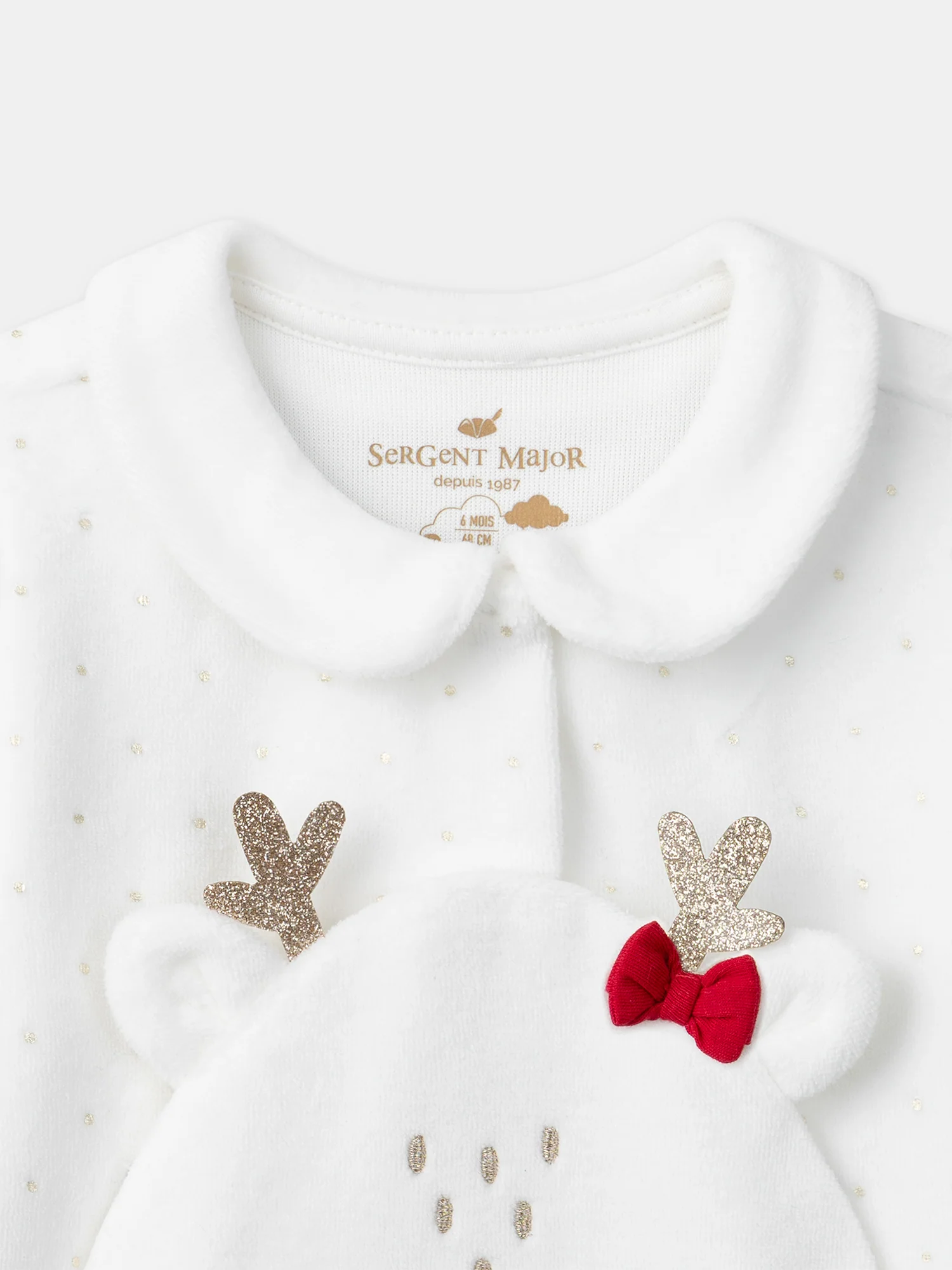 Grenouillère blanche + bandeau marron Bébé Fille - Image 6