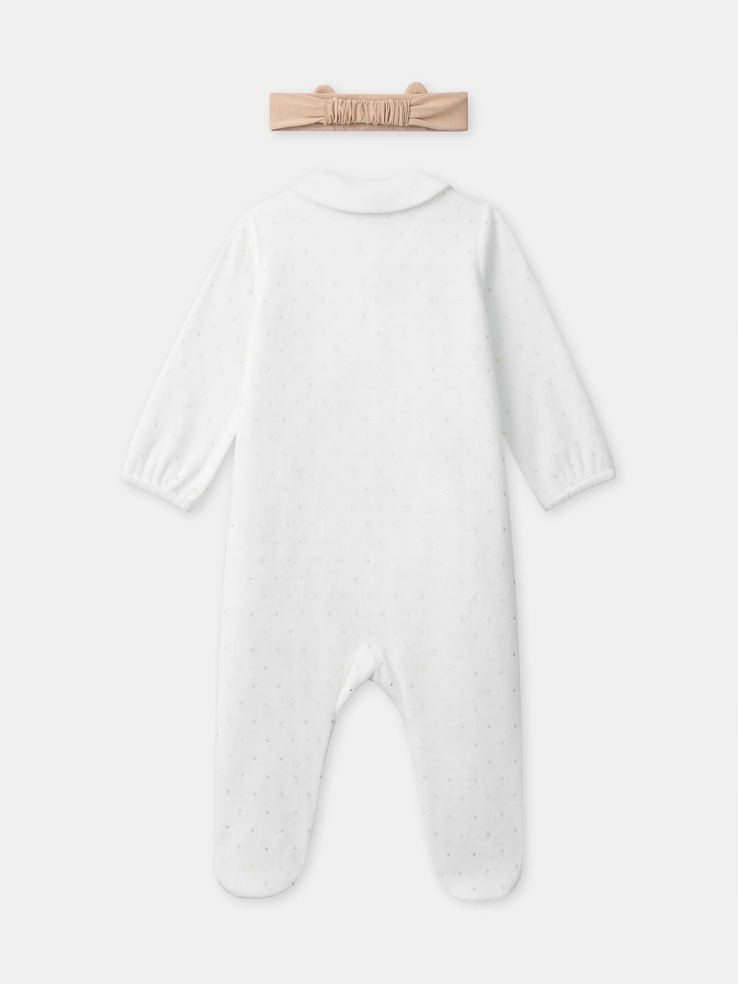 Grenouillère blanche + bandeau marron Bébé Fille - Image 9