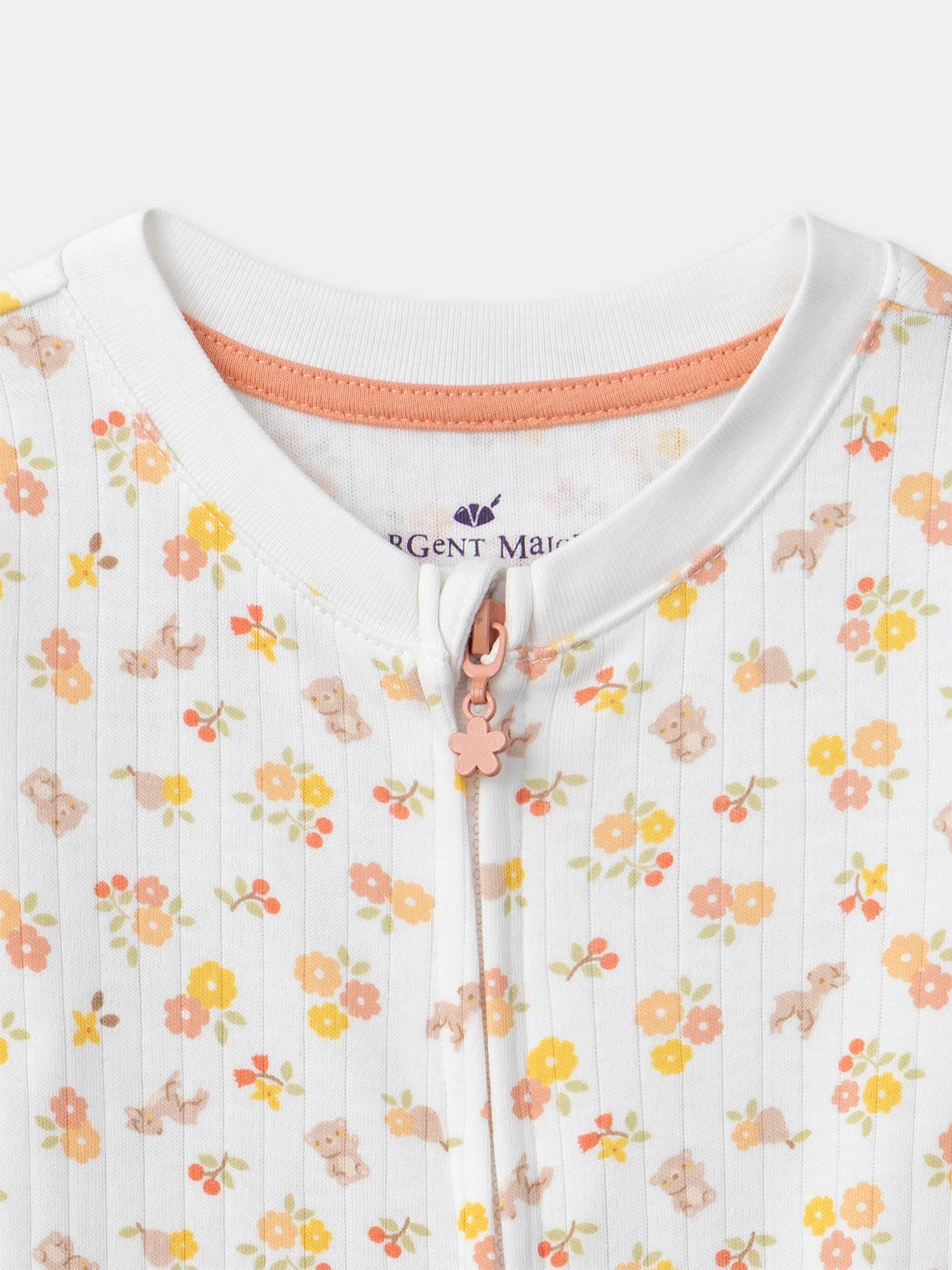 GrenouillÚre écru imprimé fleurs et animaux zippé Bébé Fille - Image 3