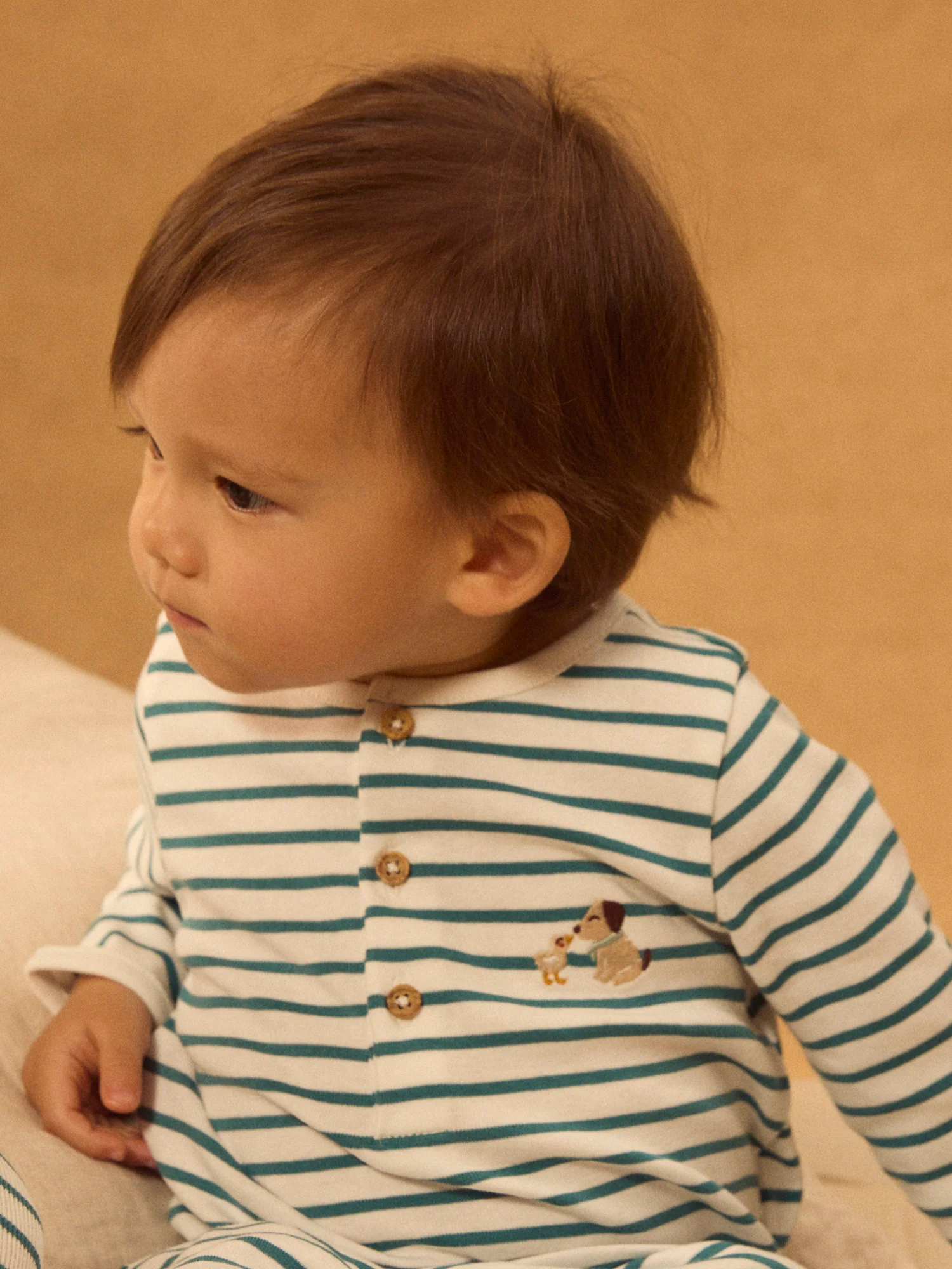 Grenouillère à rayures bleues Bébé Garçon - Image 3