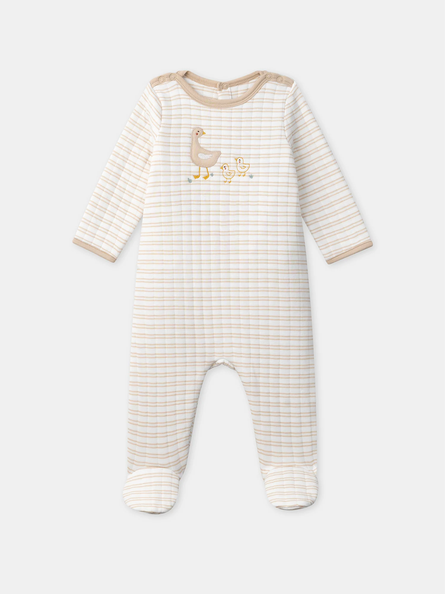 Grenouillère écrue à broderies oies Bébé Garçon
