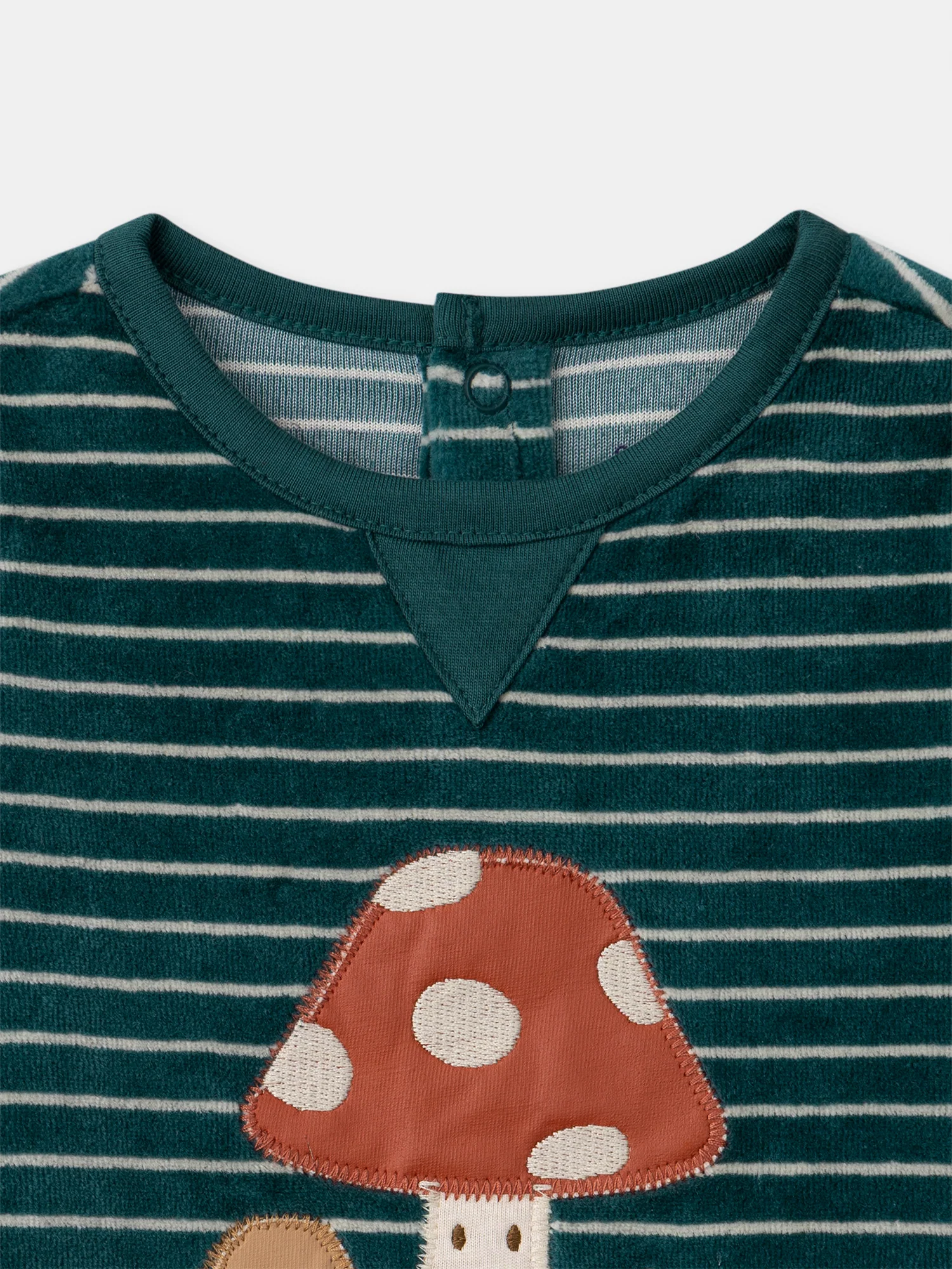 GrenouillÚre verte en velours à rayures et broderies champignons Bébé Garçon - Image 2