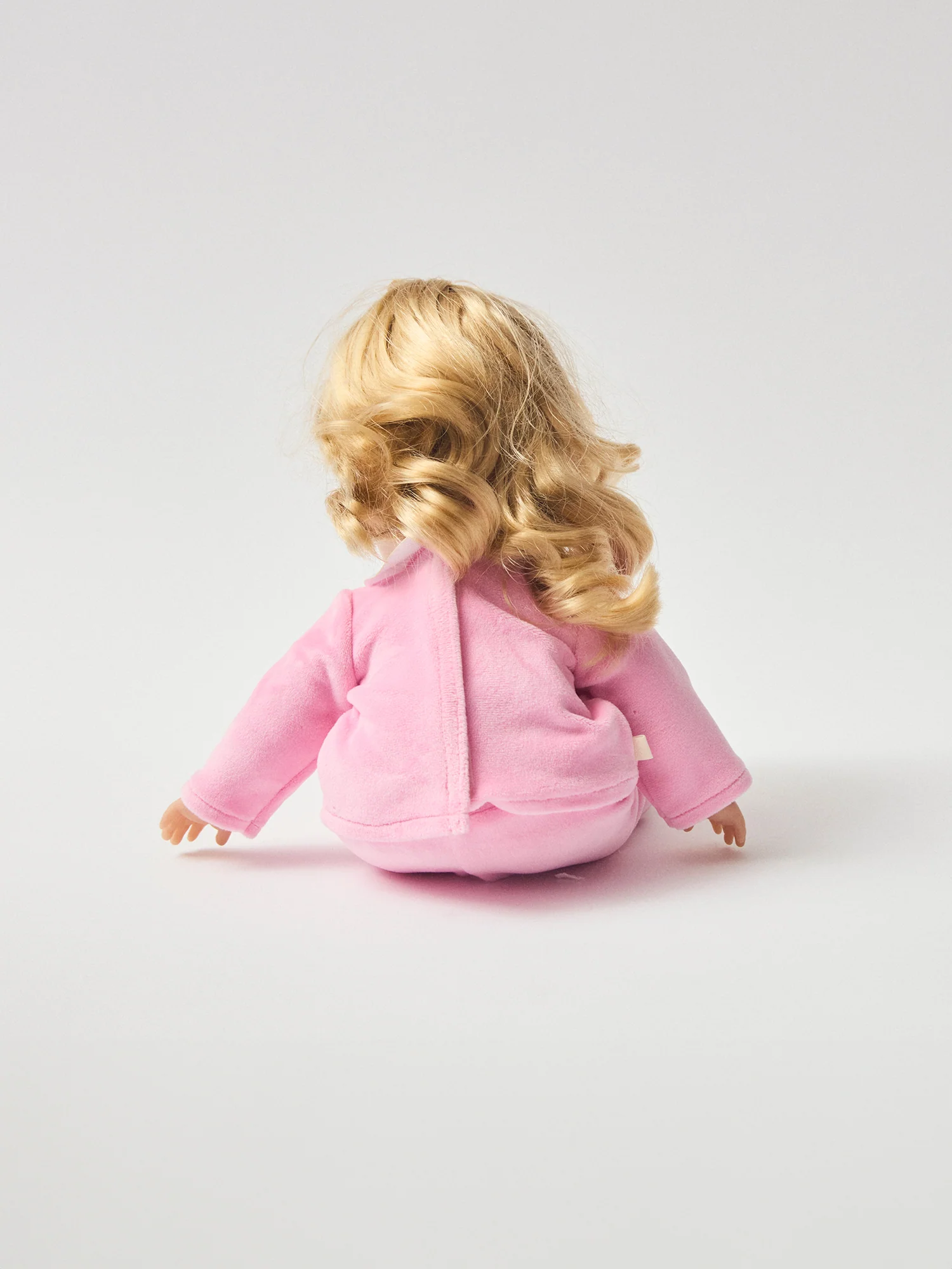 Pyjama poupée rose en velours imprimé noël - Image 2