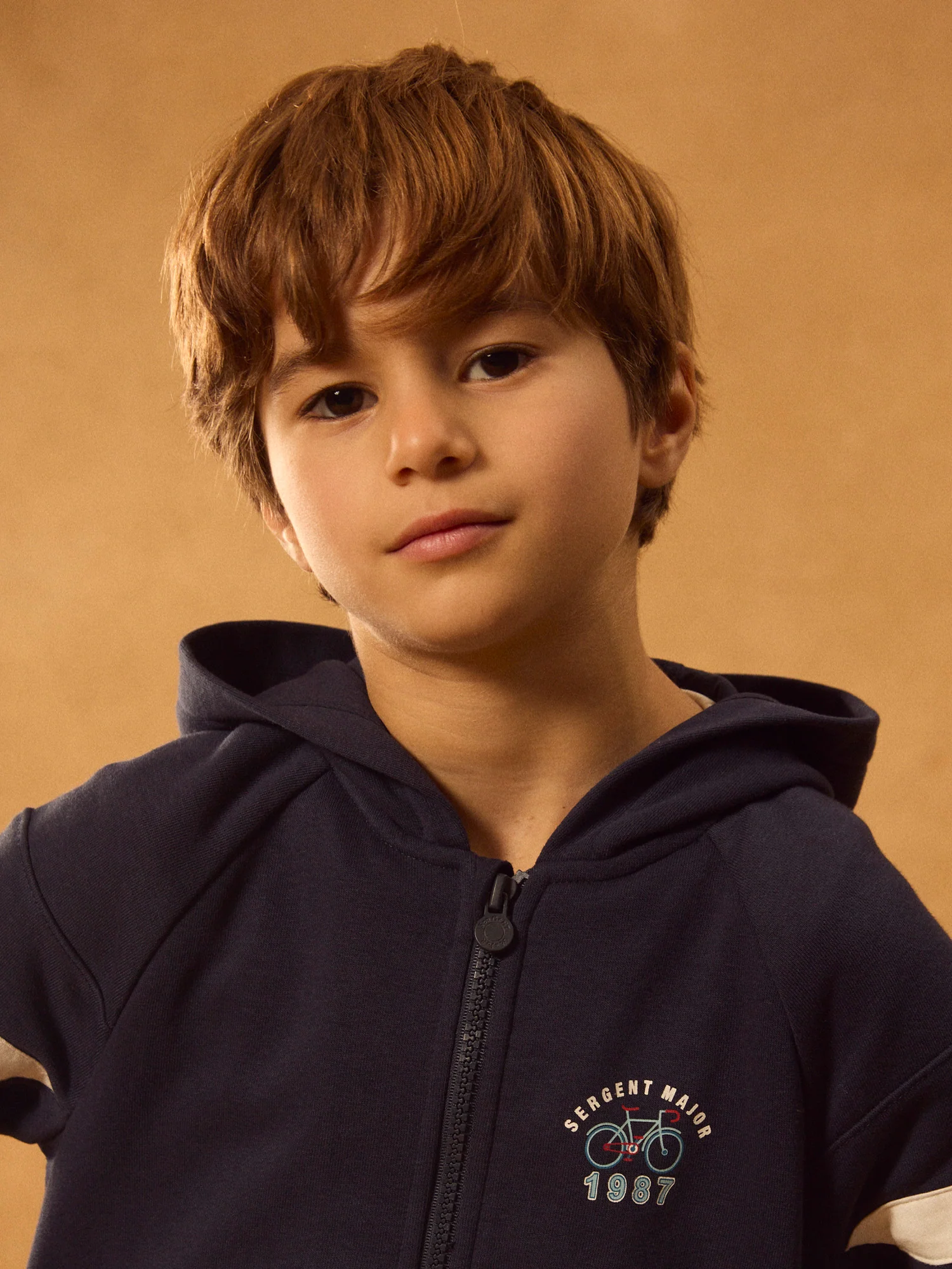 Gilet zippé à capuche bleu marine Garçon - Image 3