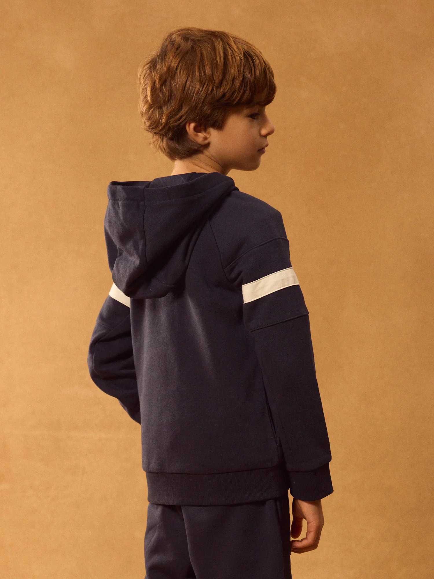 Gilet zippé à capuche bleu marine Garçon - Image 4