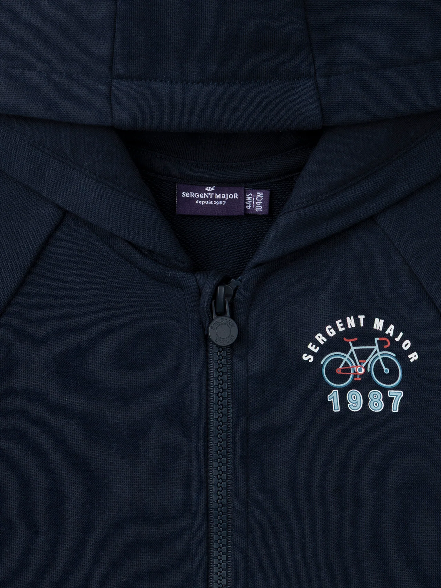Gilet zippé à capuche bleu marine Garçon - Image 7