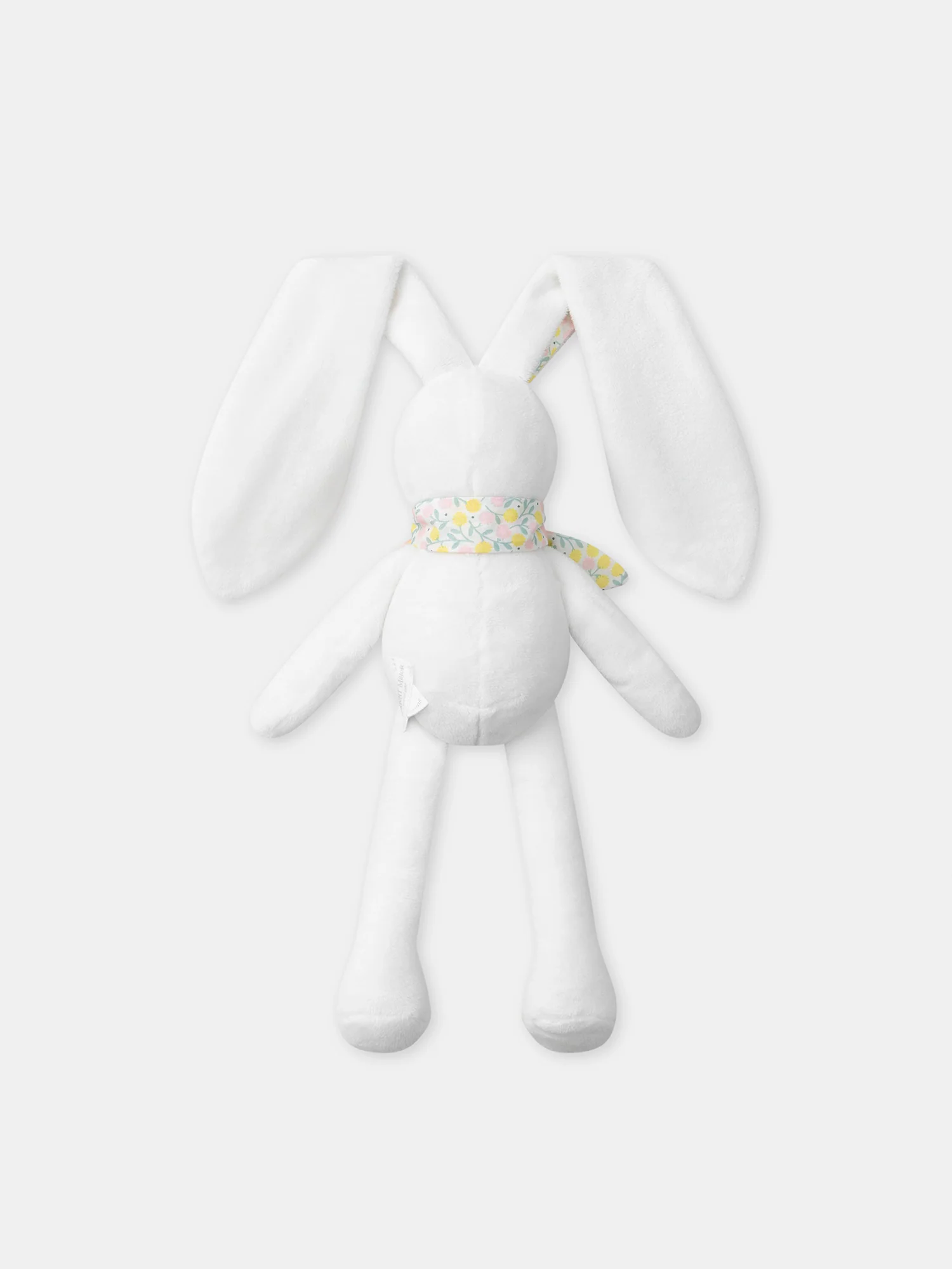 Doudou lapin écru et imprimé fleuri Naissance Fille - Image 3