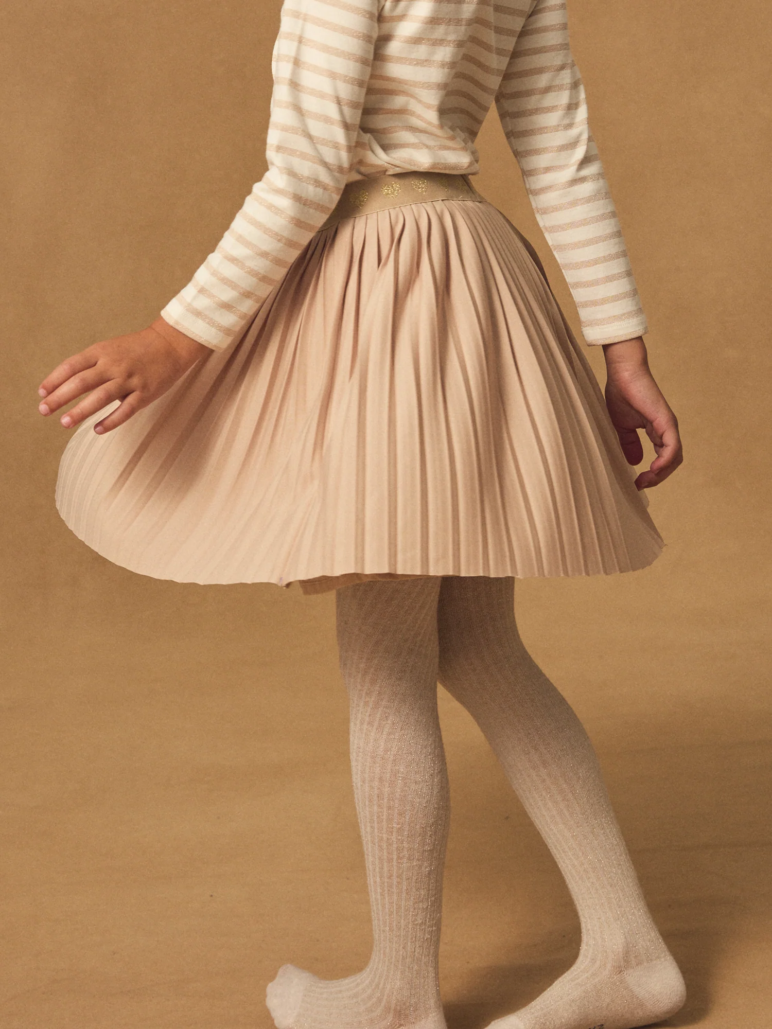 Jupe plissé dorée Fille - Image 4
