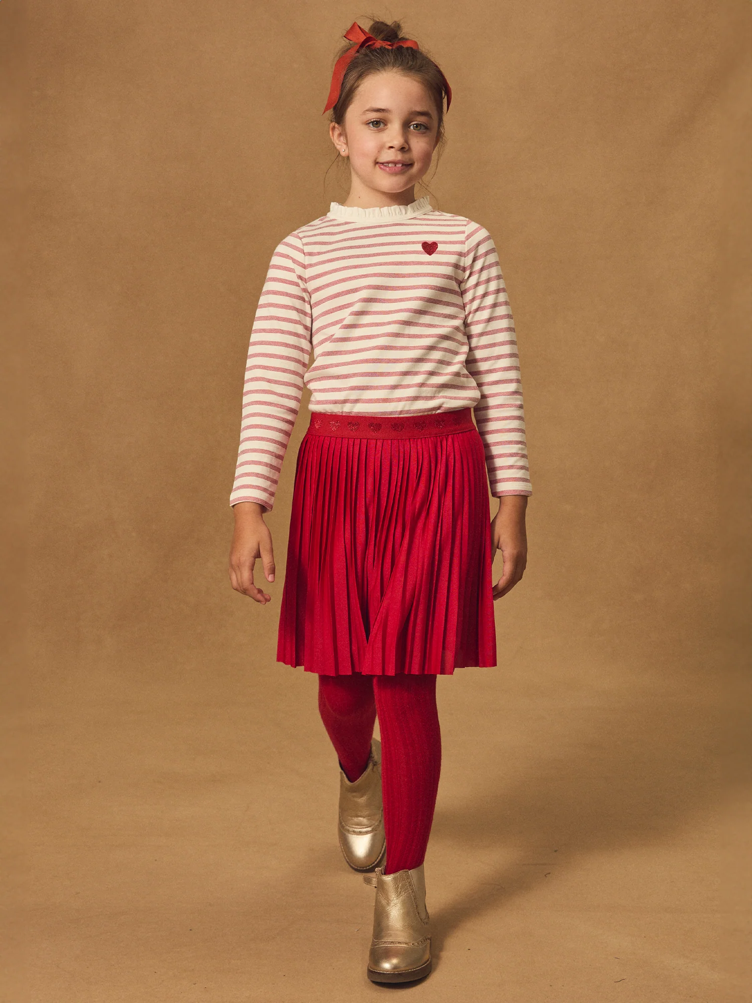 Jupe plissé rouge Fille - Image 5
